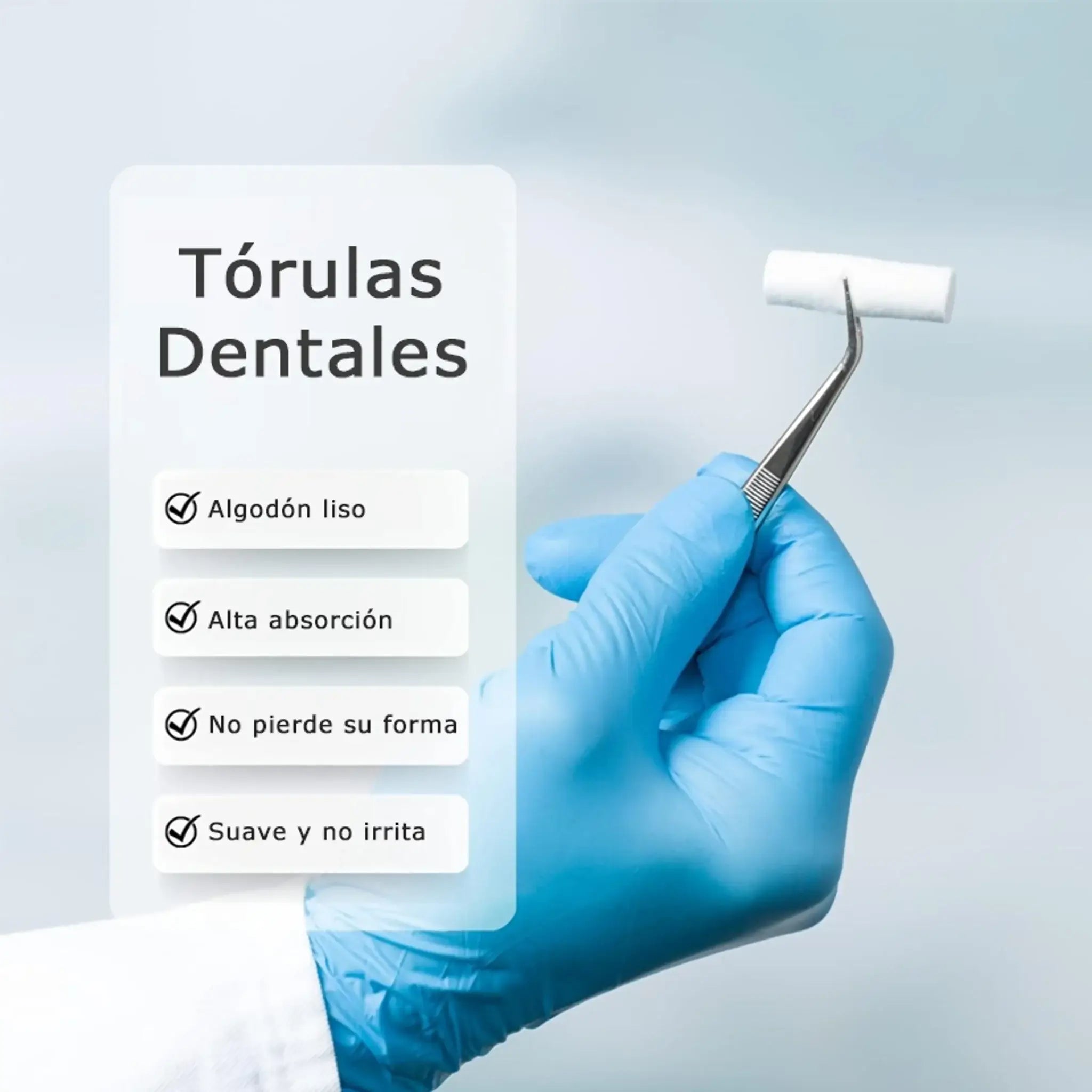 Algodón en Tórulas lisas 8mm. Insumos Dentales