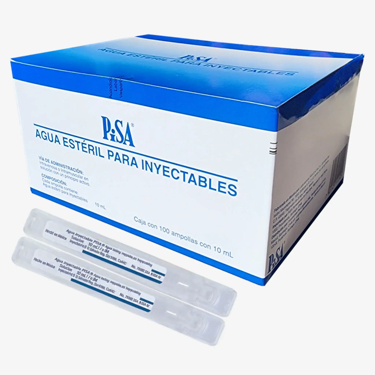 Agua Bidestilada en ampollas de 10ml. Insumos Médicos