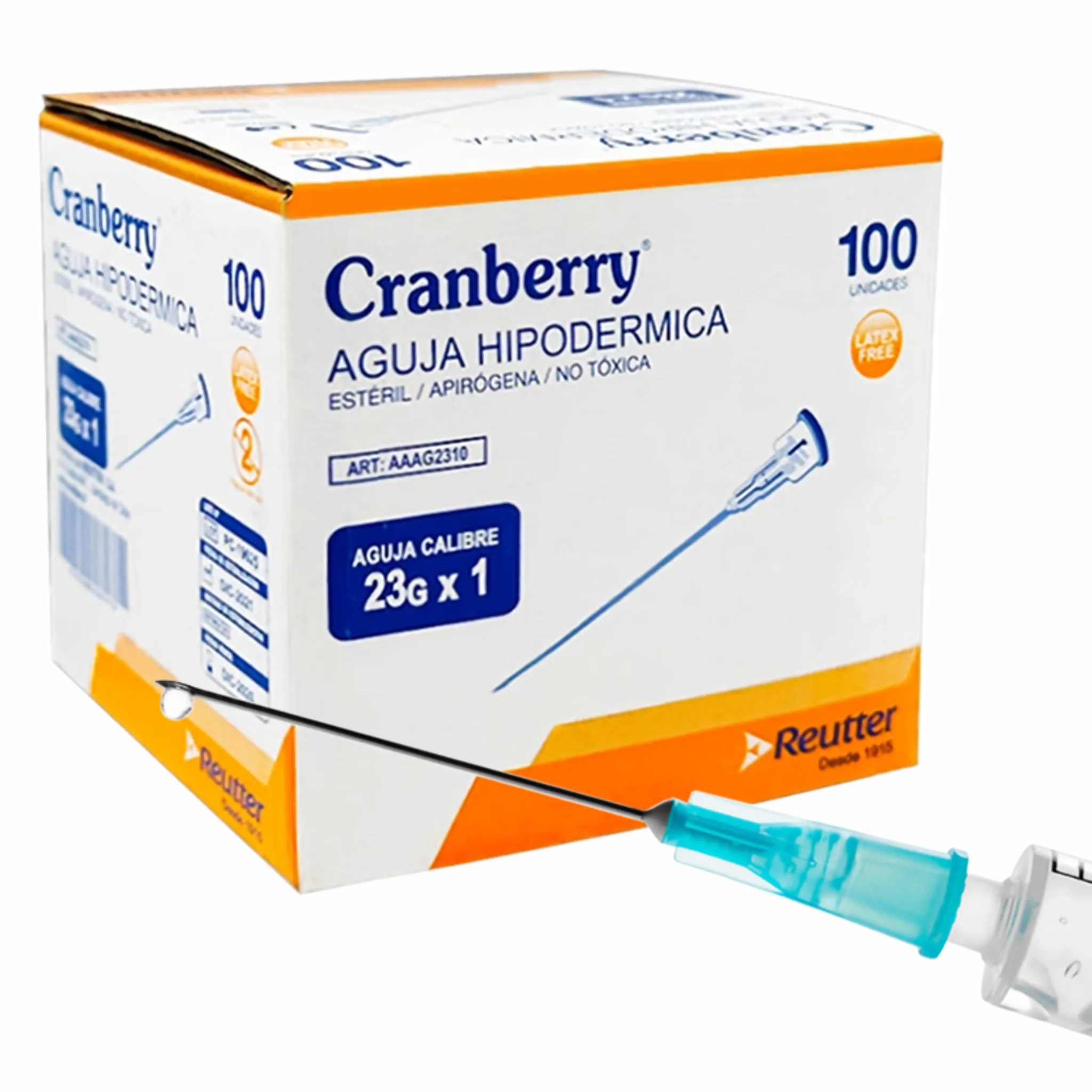 Aguja Hipodérmica 23G. Insumos Médicos
