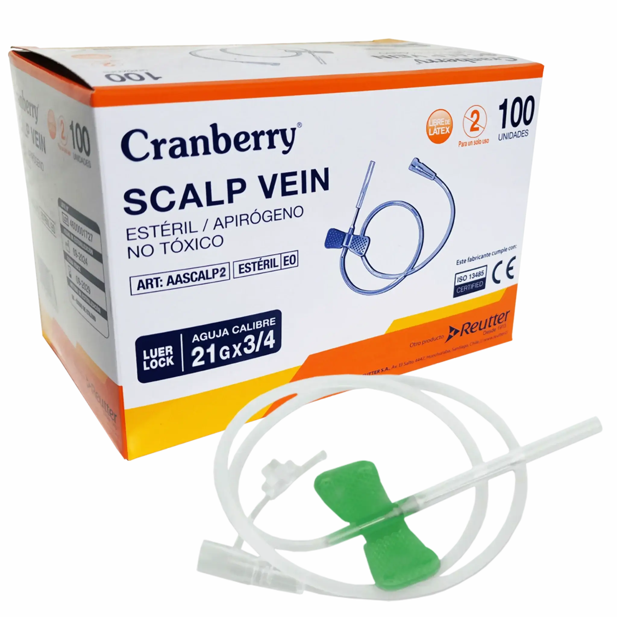 Aguja Mariposa Scalp Vein N°21G. Insumos Médicos