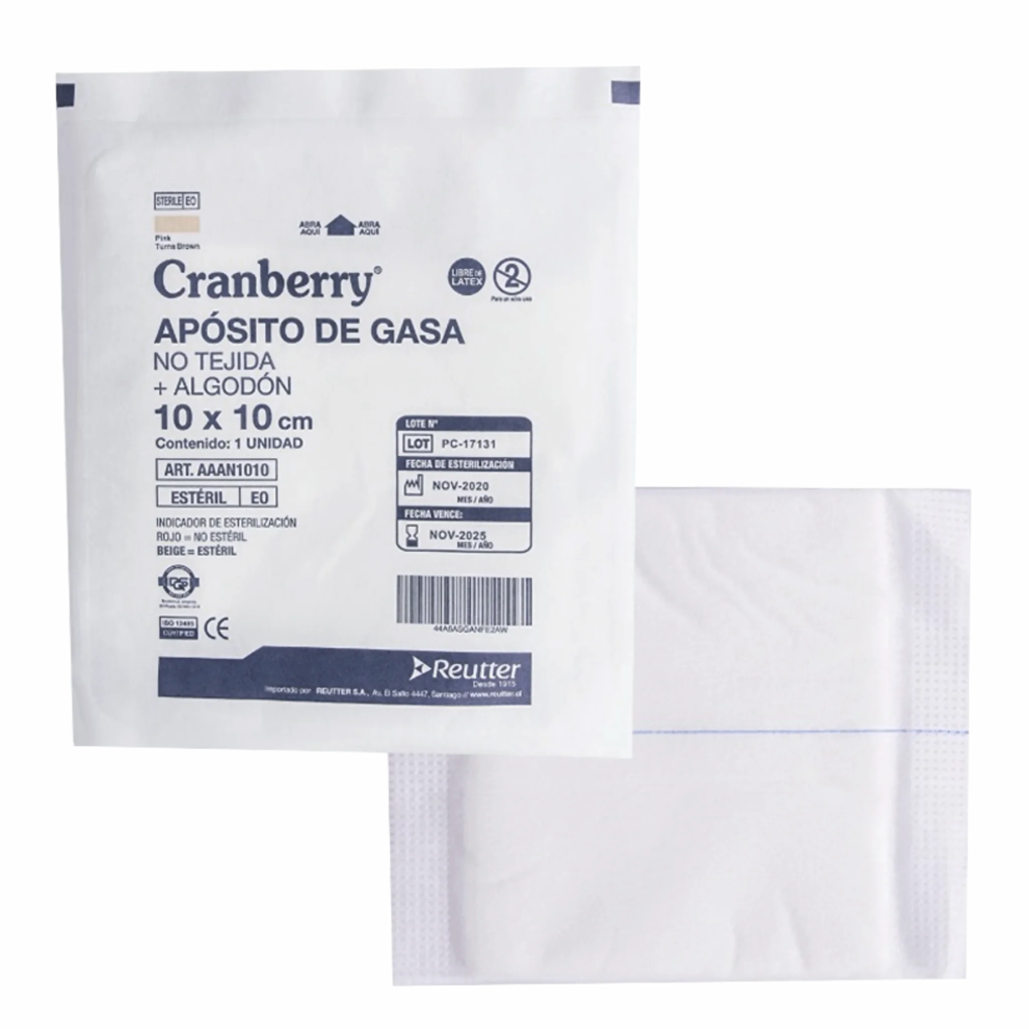 Apósito Gasa No Tejida Estéril 10x10cms. Insumos Médicos