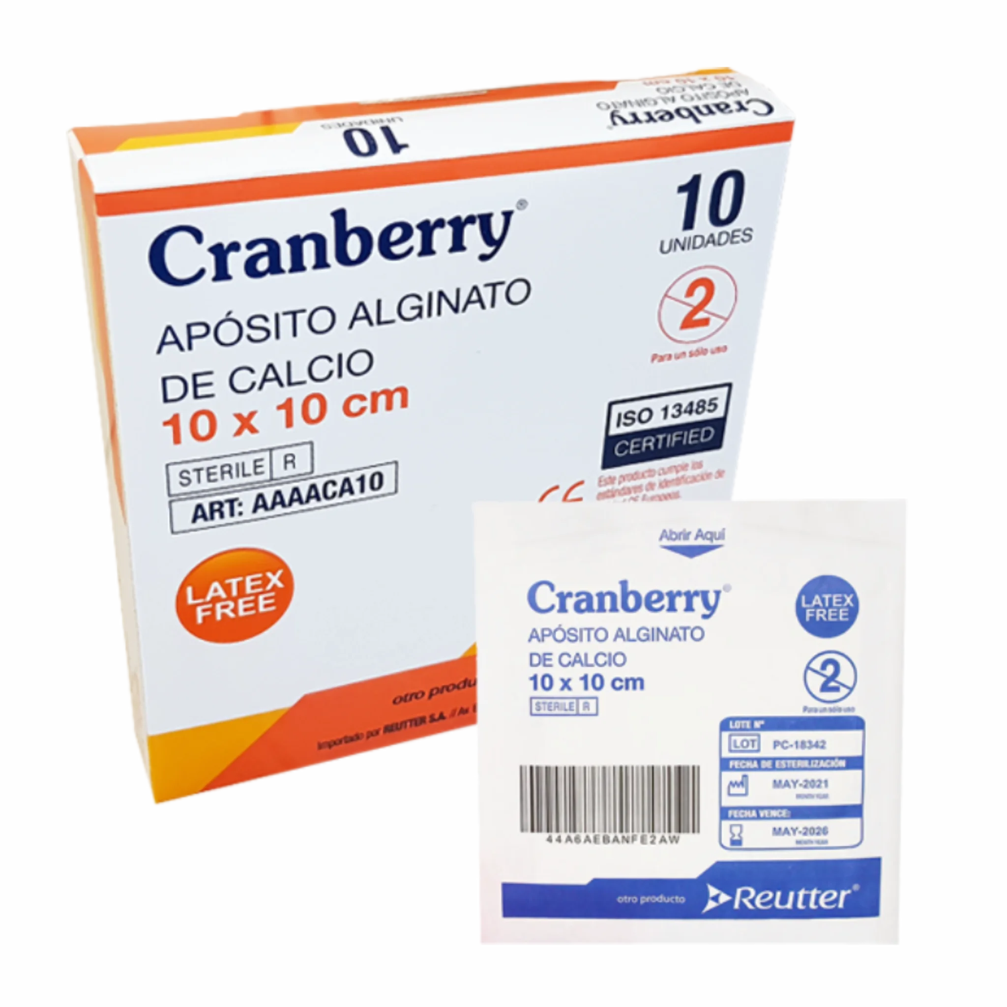 Apósito Alginato de Calcio 10x10cms. Insumos Médicos