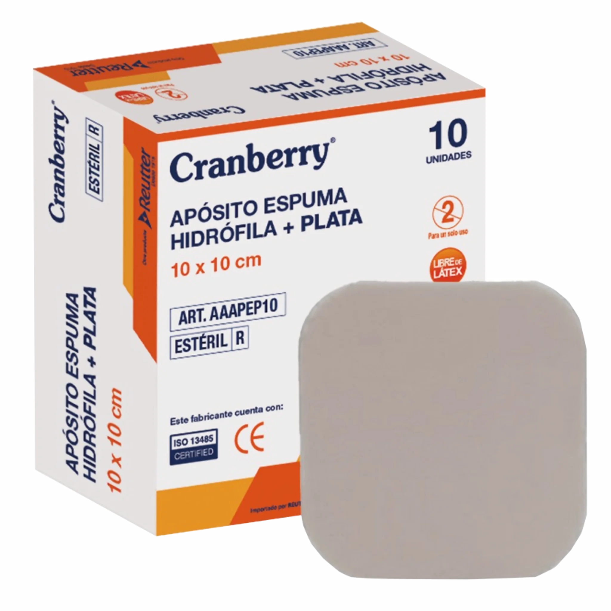 Apósito Espuma Hidrofílica con Plata 10x10cms. Insumos Médicos