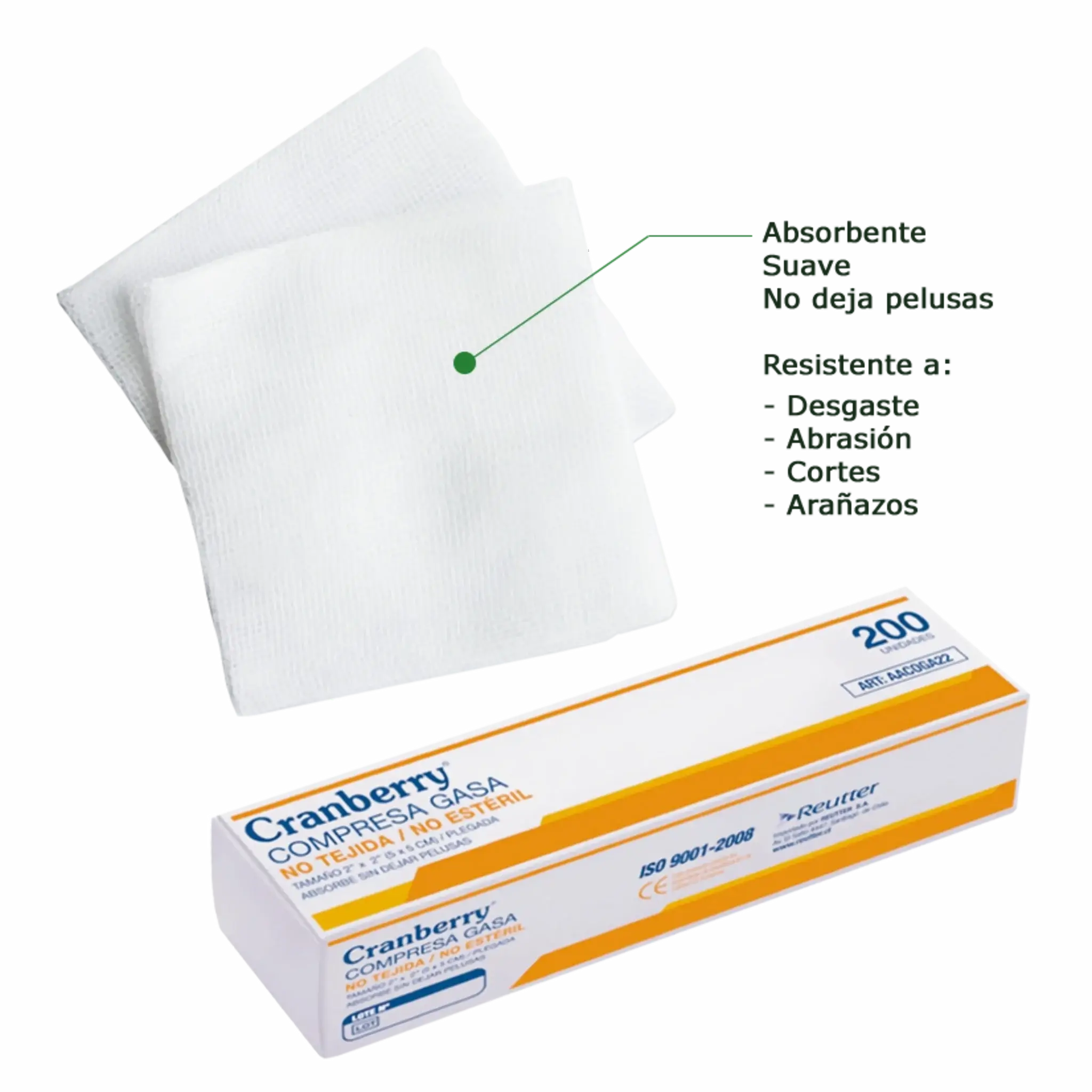 Gasa No Tejida No Estéril 5x5cm. Insumos Médicos
