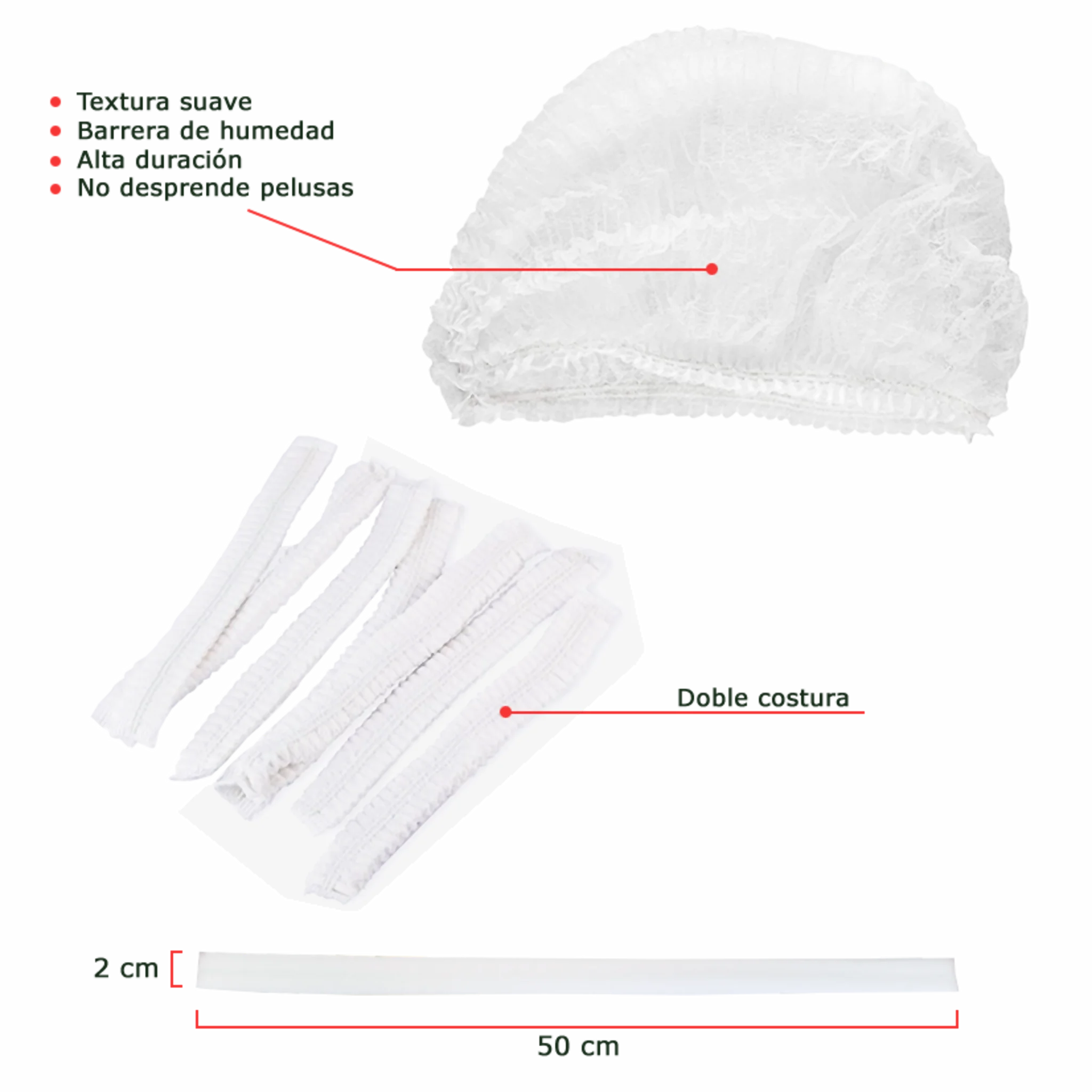 Gorros Clip blancos. Insumos Médicos