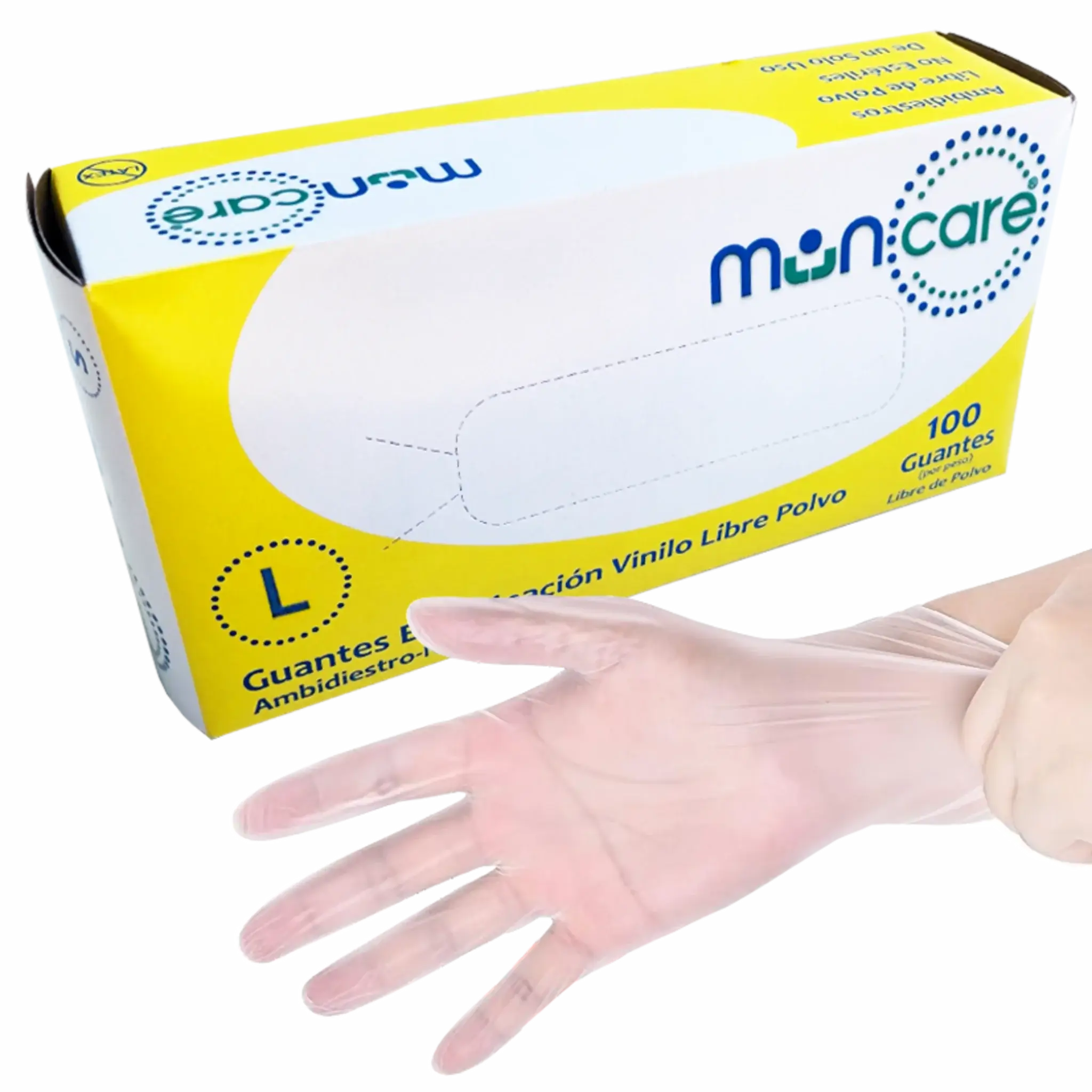 Guantes de Vinilo talla L. Insumos Médicos