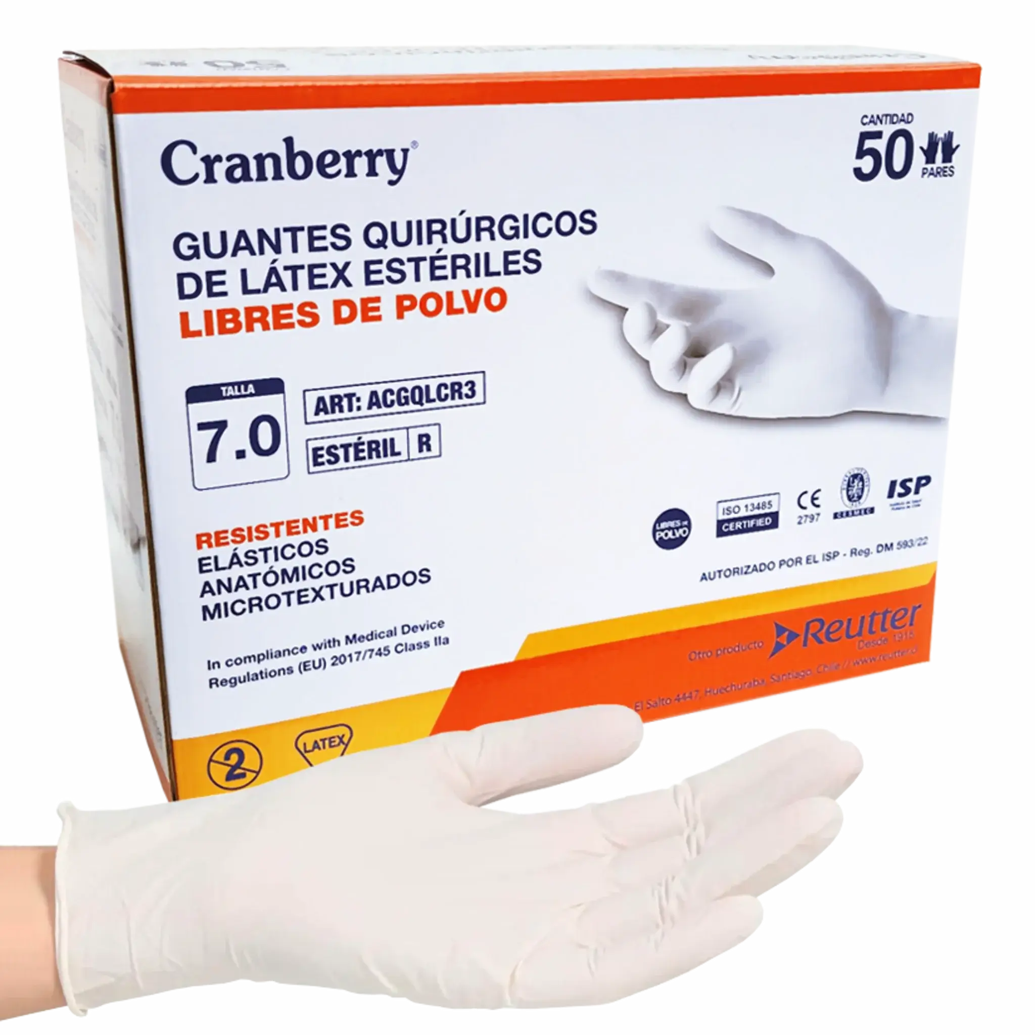 Guantes Quirúrgicos Estériles talla 7,0. Insumos Médicos