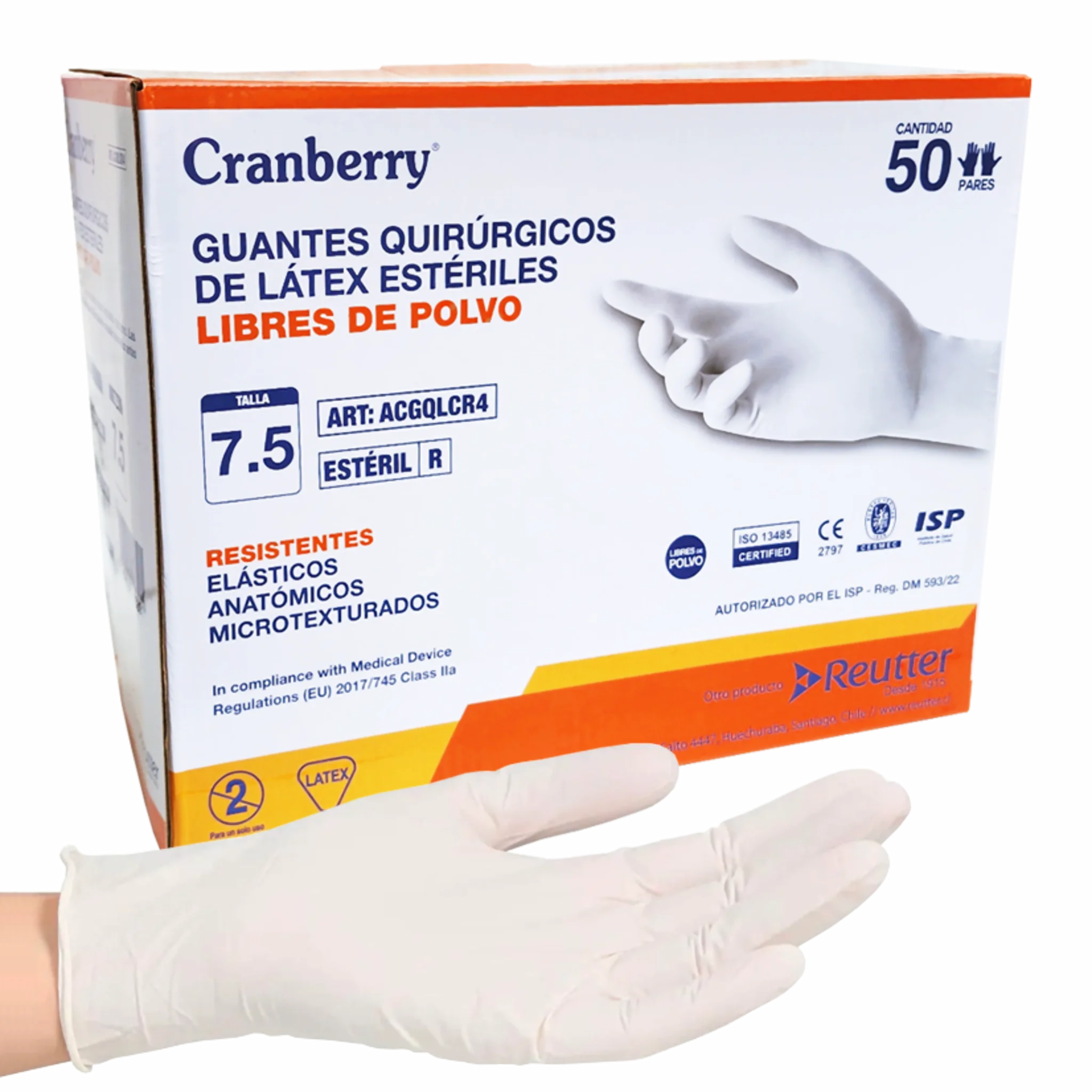 Guantes Quirúrgicos Estériles talla 7,5. Insumos Médicos