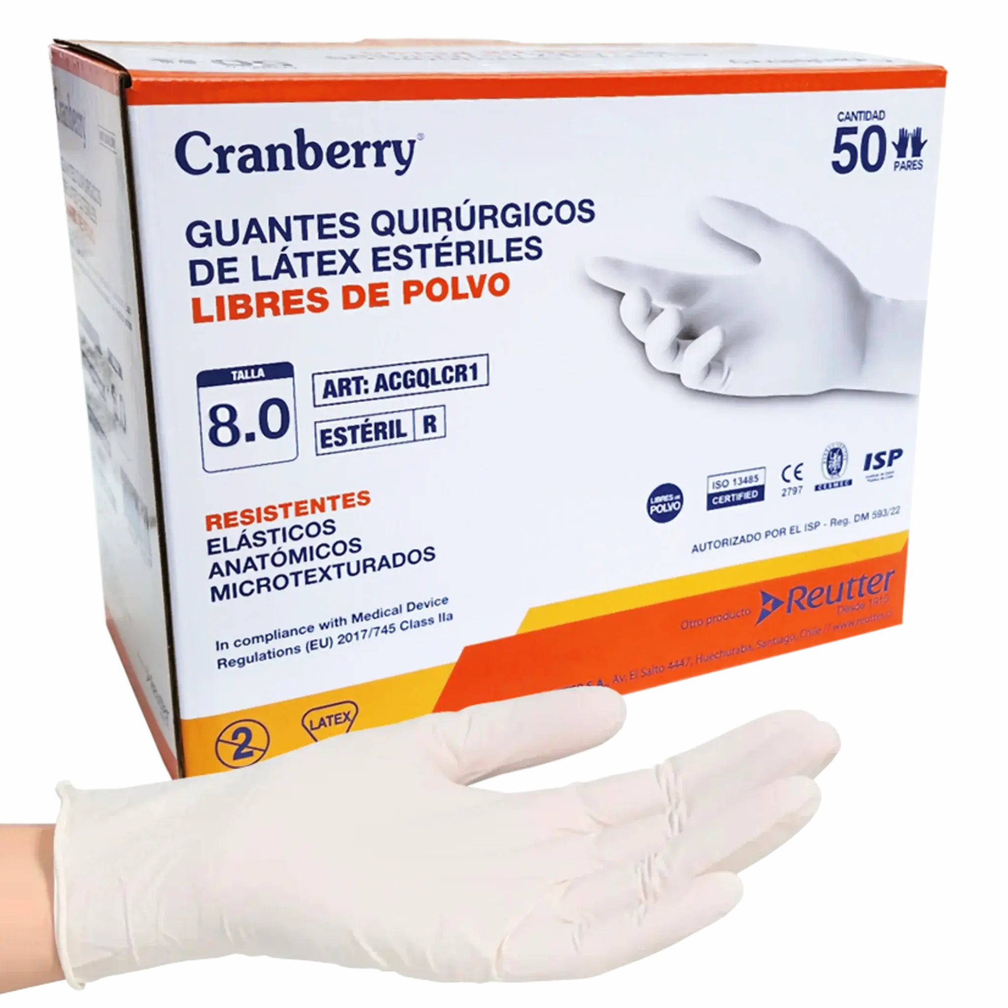 Guantes Quirúrgicos Estériles talla 8,0. Insumos Médicos