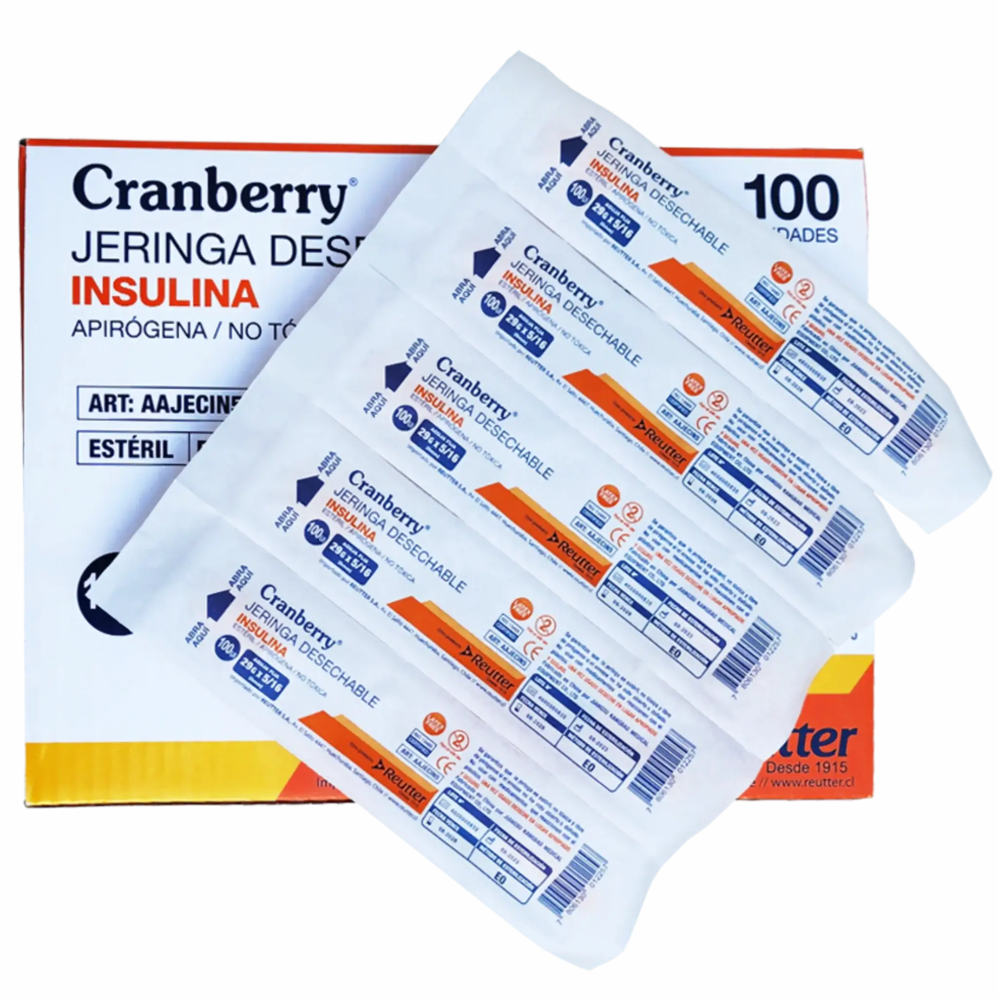 Jeringa Insulina de 100UI. Insumos Médicos