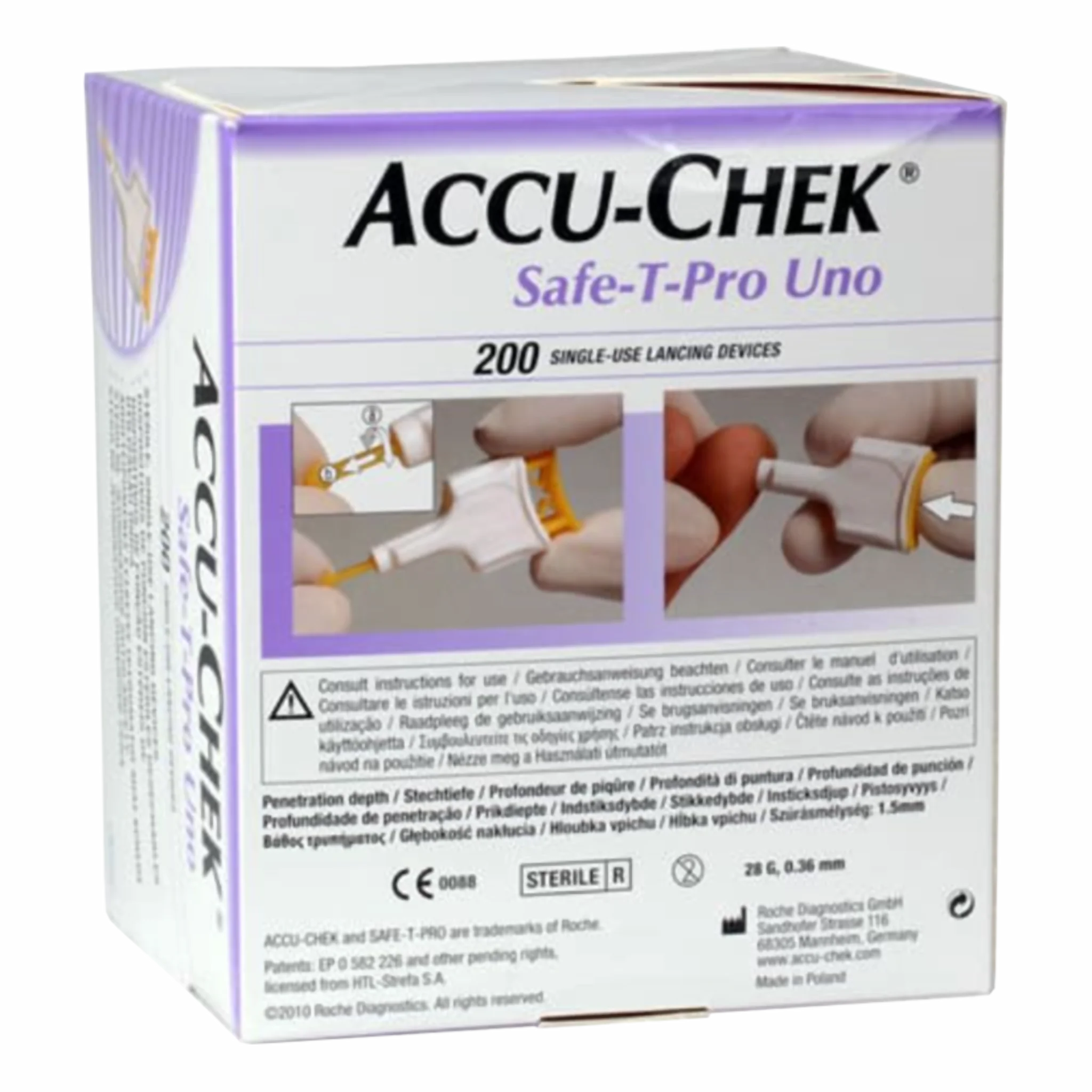 Lancetas Accu-Chek® Safe T Pro Uno. Insumos Médicos