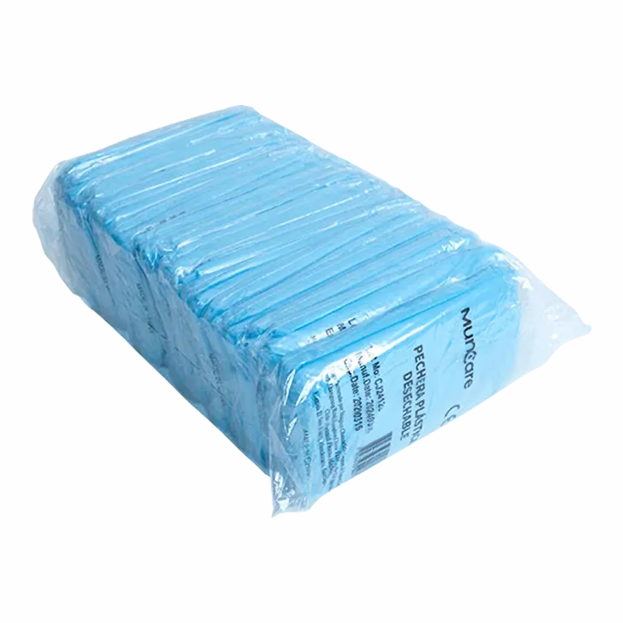 Pechera Polietileno Azul Desechable con Mangas y Ojal. Insumos Médicos