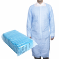 Pechera Polietileno Azul Desechable con Mangas y Ojal. Insumos Médicos