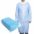 Pechera Polietileno Azul Desechable con Mangas y Ojal. Insumos Médicos