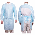 Pechera Polietileno Azul Desechable con Mangas y Puño. Insumos Médicos