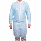 Pechera Polietileno Azul Desechable con Mangas y Puño. Insumos Médicos