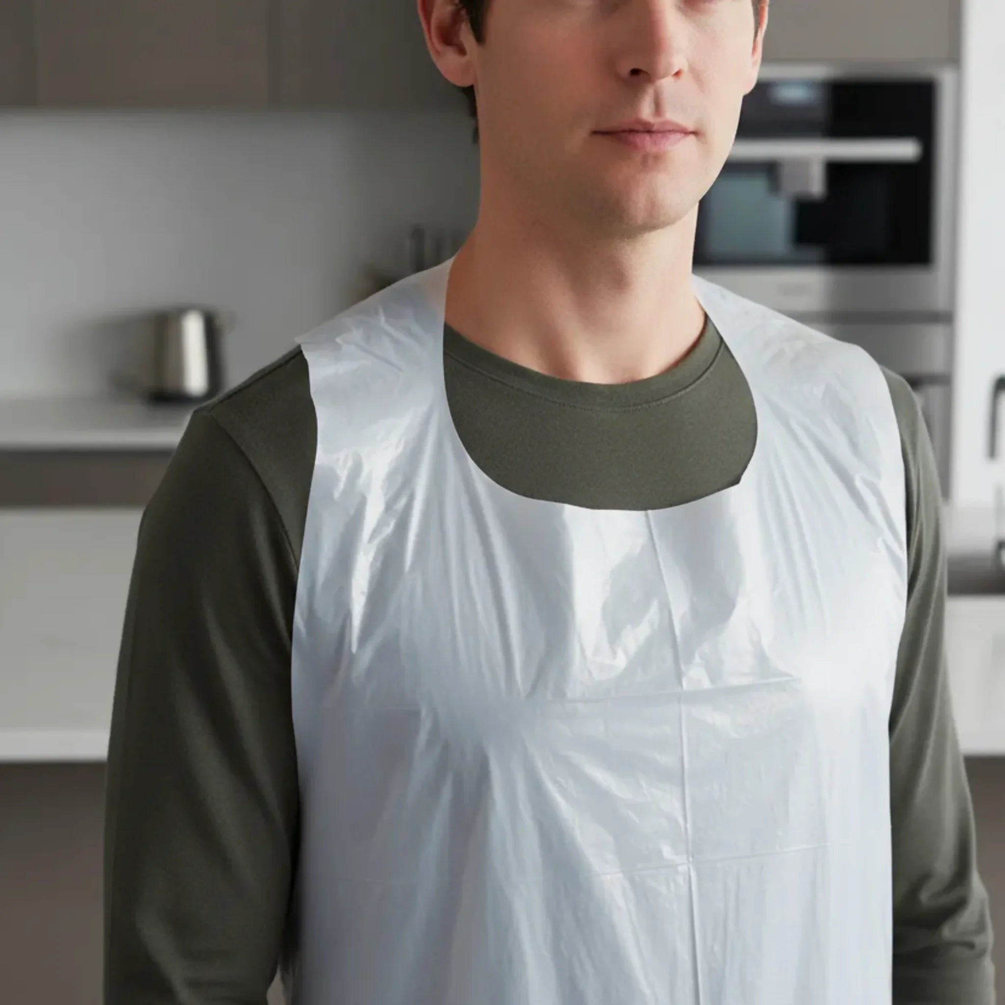 Pechera Polietileno Corta Blanca Sin Mangas. Insumos Médicos