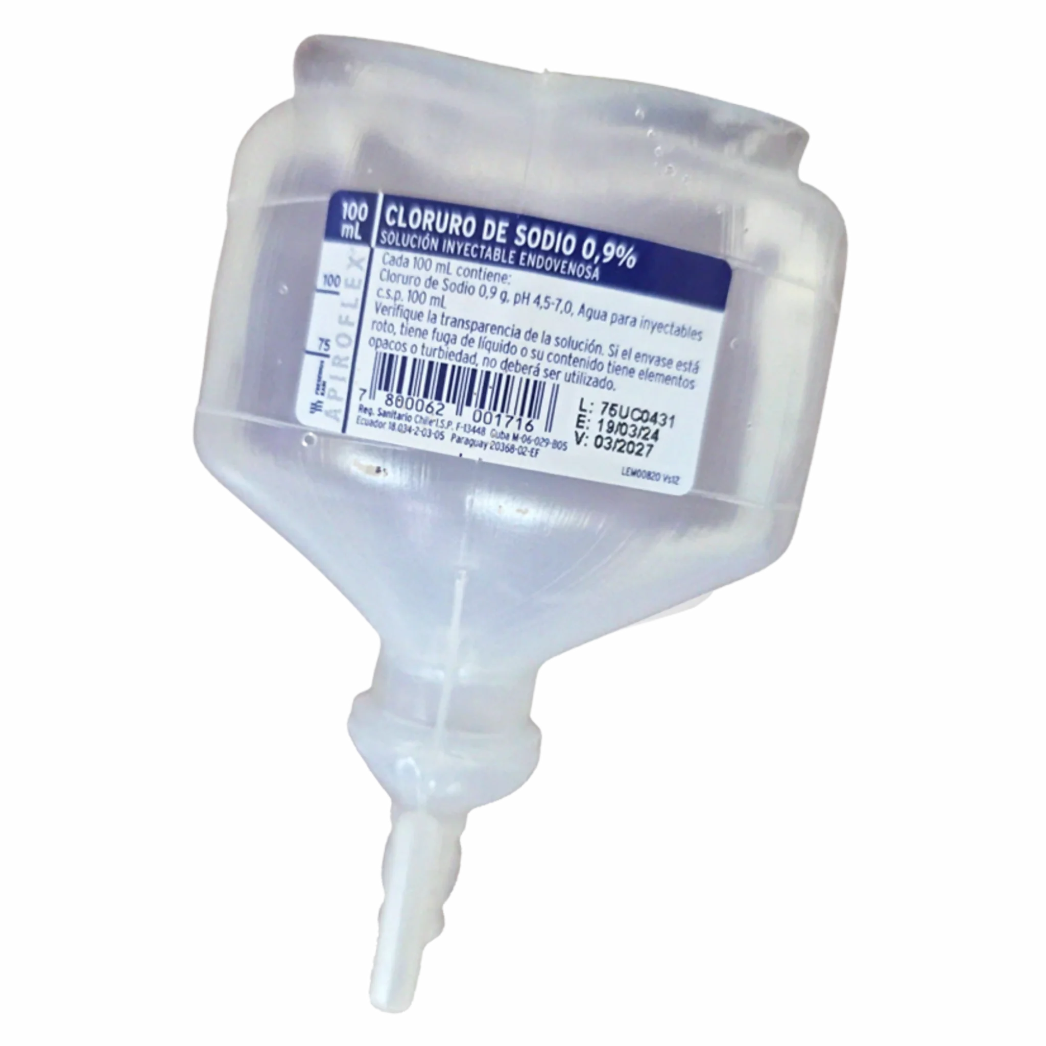 Suero Fisiológico 100ml. Insumos Médicos