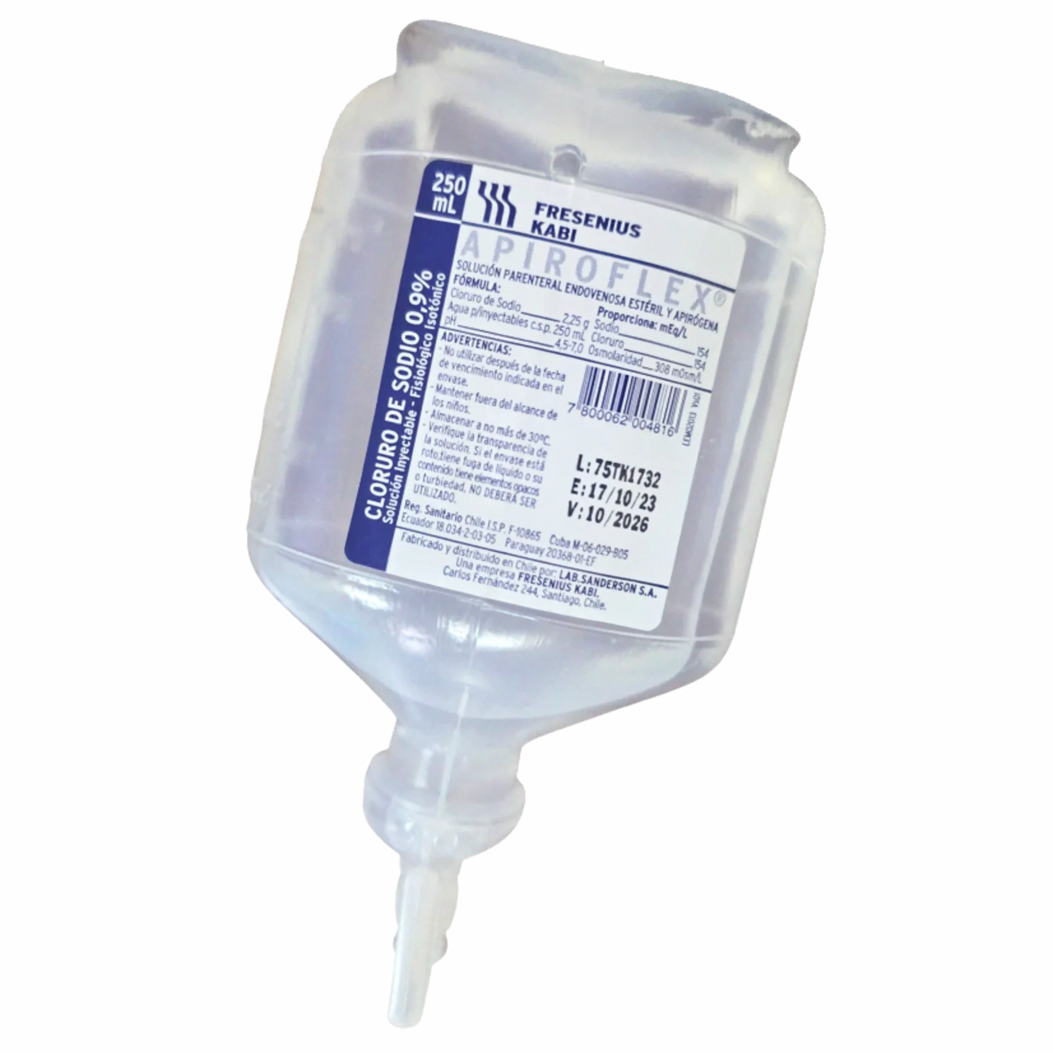 Suero Fisiológico 250ml. Insumos Médicos
