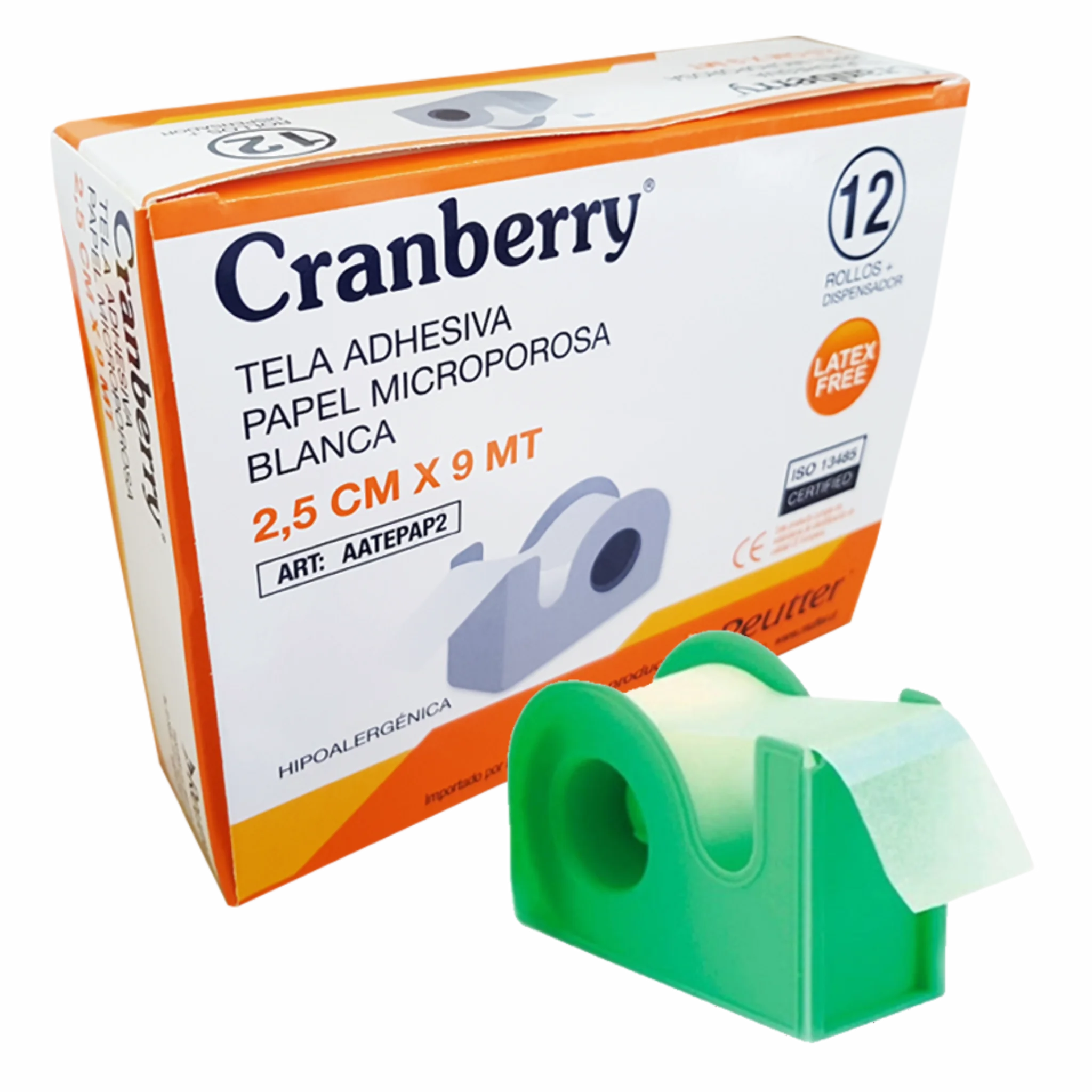 Tela Adhesiva de Papel 2.5cm. x 9.1mts. Cranberry. Insumos Médicos