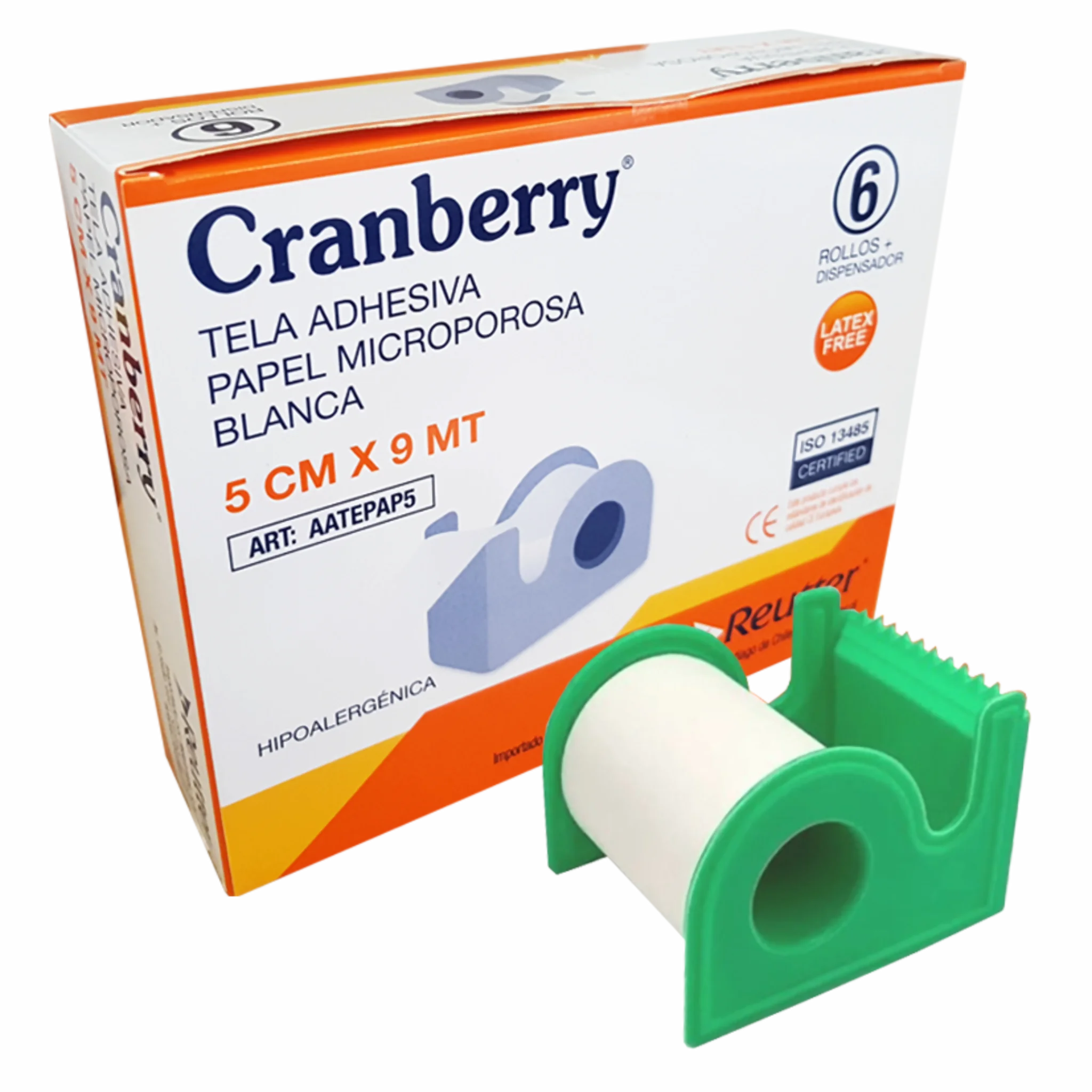 Tela Adhesiva de Papel 5.0cm. x 9.1mts. Cranberry. Insumos Médicos