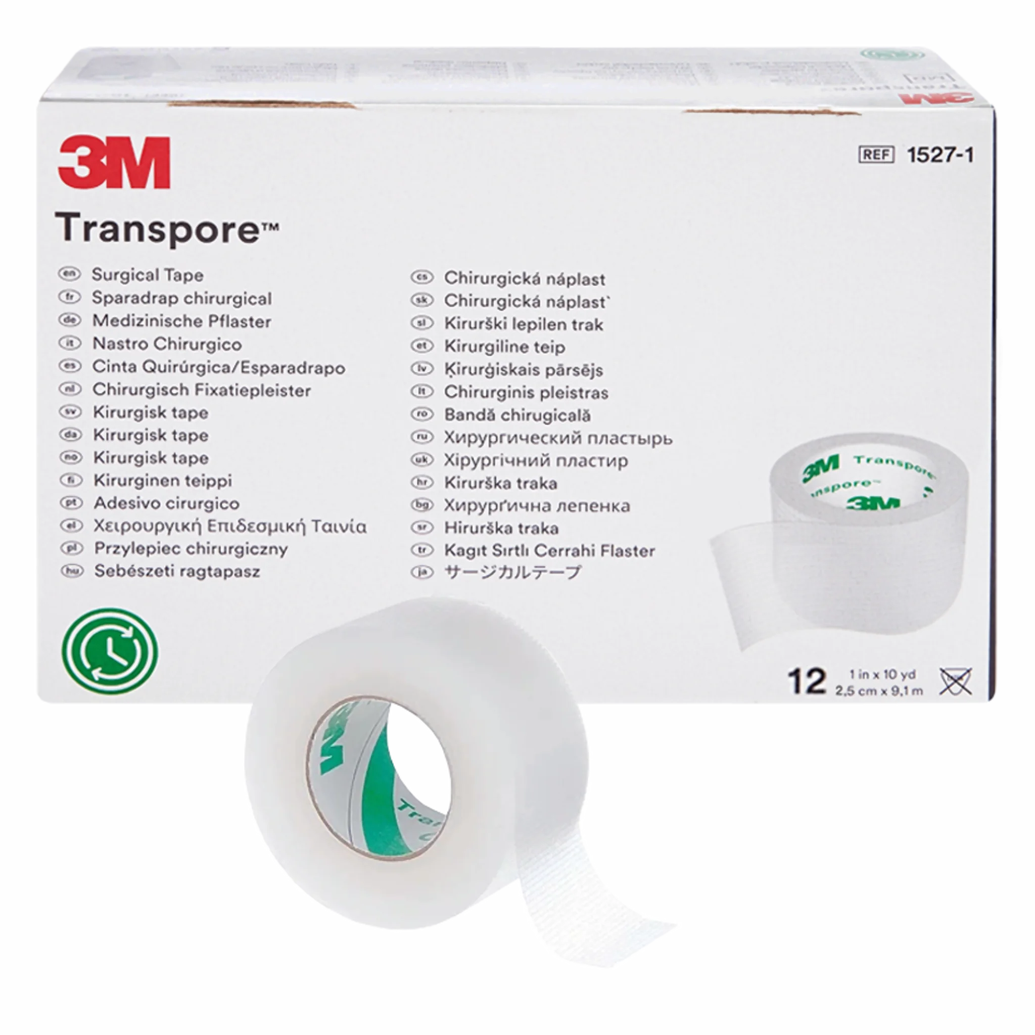 Tela Transpore 2.5cm. x 9.1mts. 1527-1 3M. Insumos Médicos