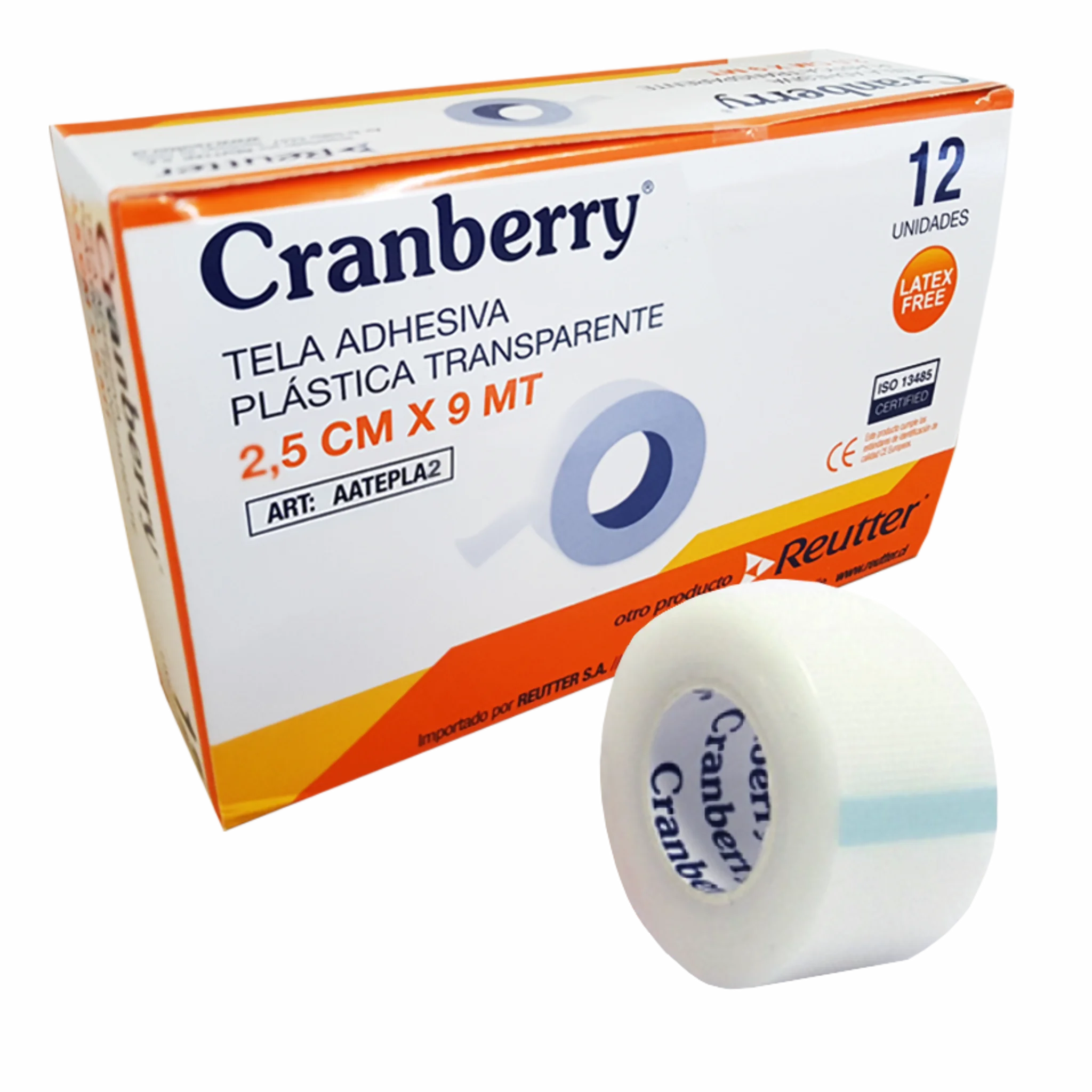 Tela Adhesiva Plástica 2.5cm. x 9.1mts. Cranberry. Insumos Médicos