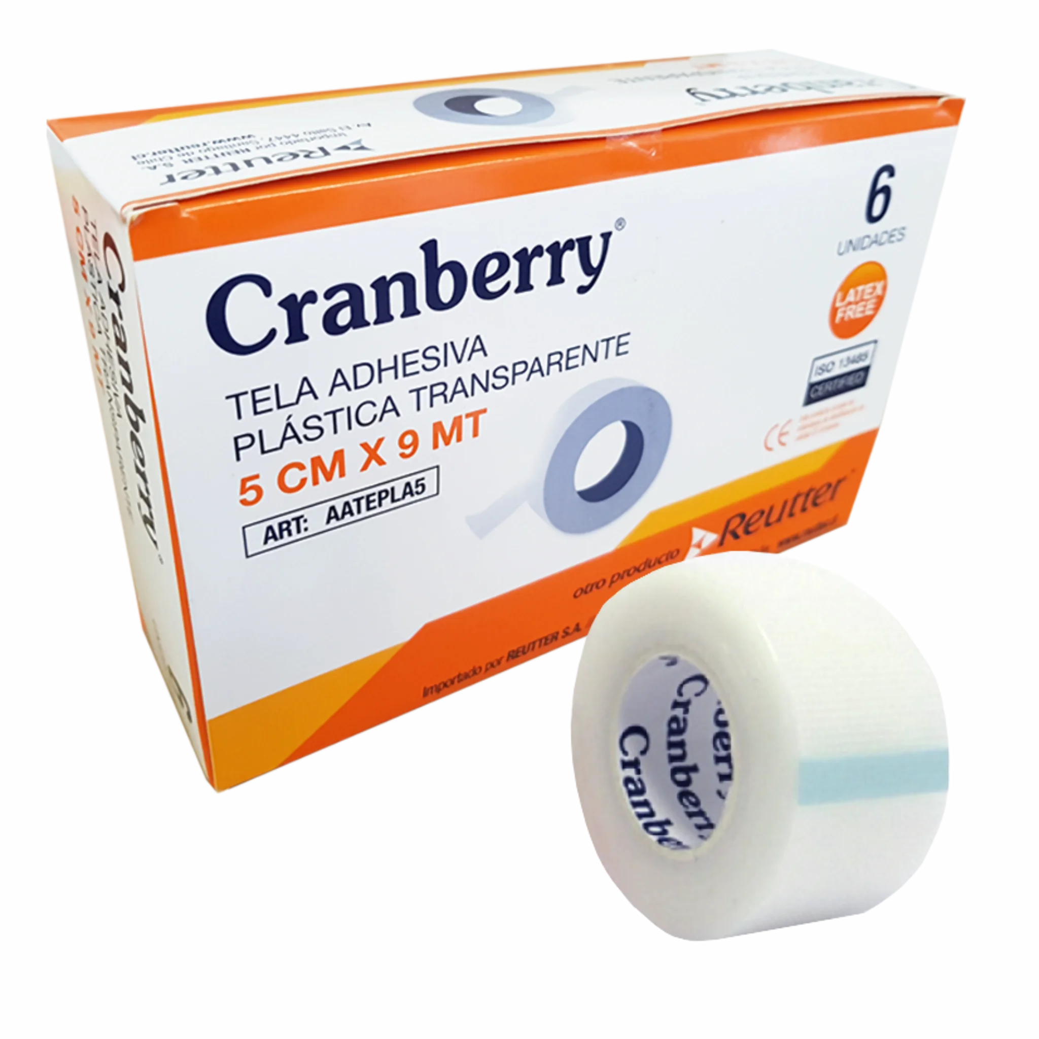 Tela Adhesiva Plástica 5.0cm. x 9.1mts. Cranberry. Insumos Médicos