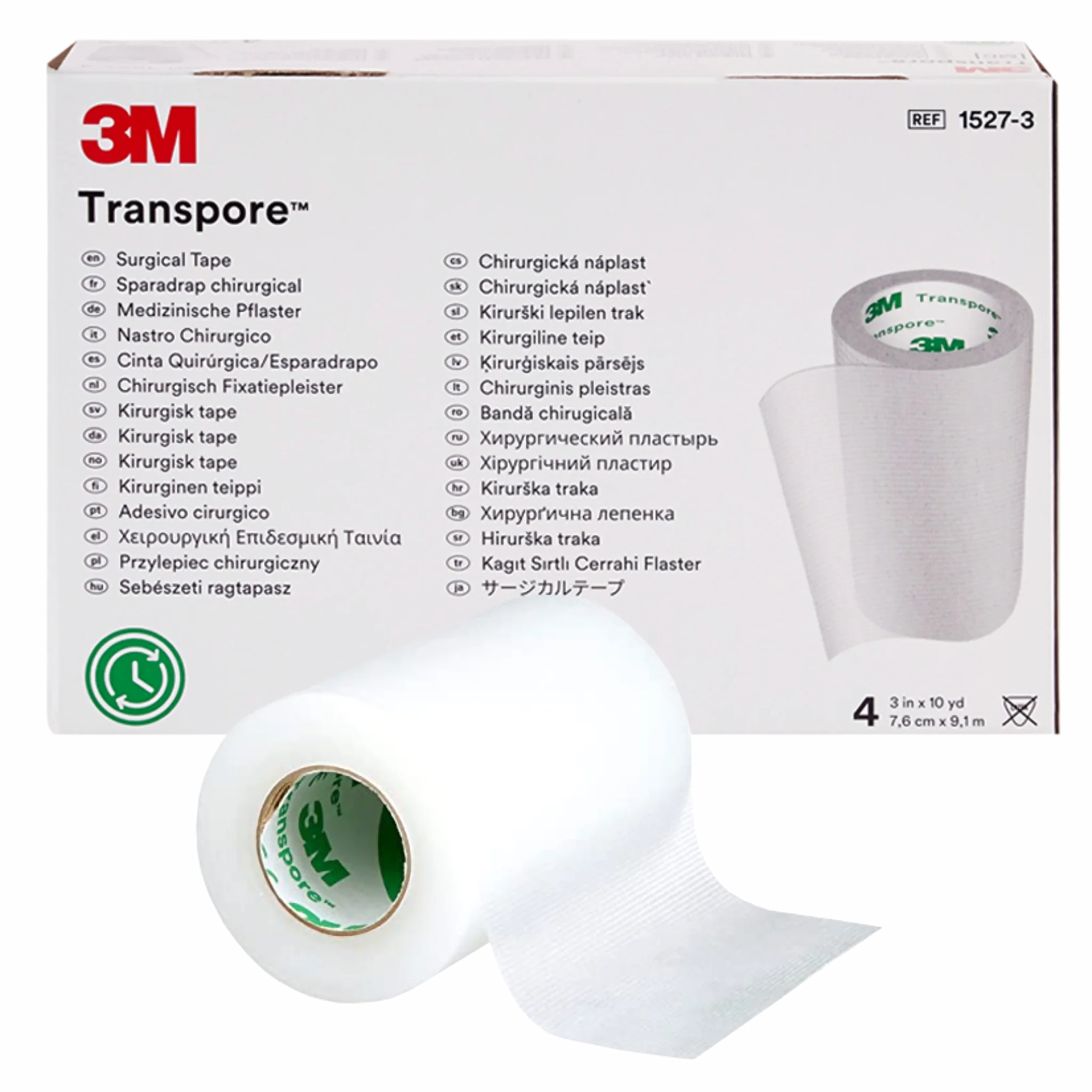 Tela Transpore 7.5cm. x 9.1mts. 1527-3 3M. Insumos Médicos