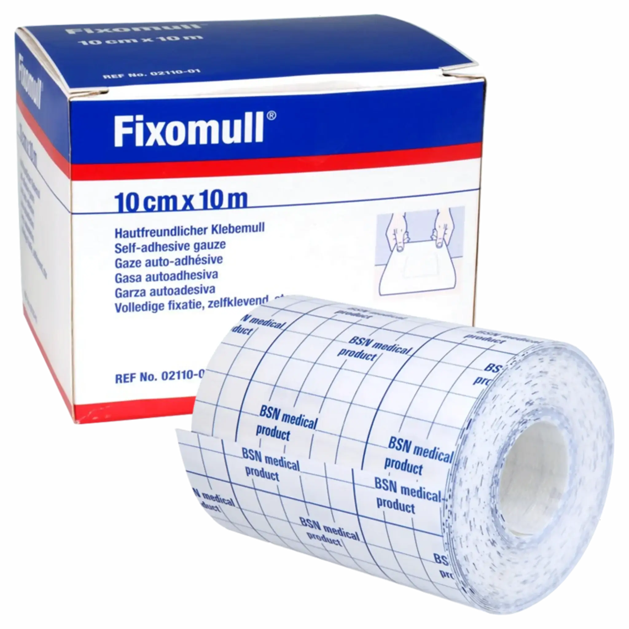 Venda Gasa Stretch Adhesiva 10cm. x 10mts. Fixomull. Insumos Médicos