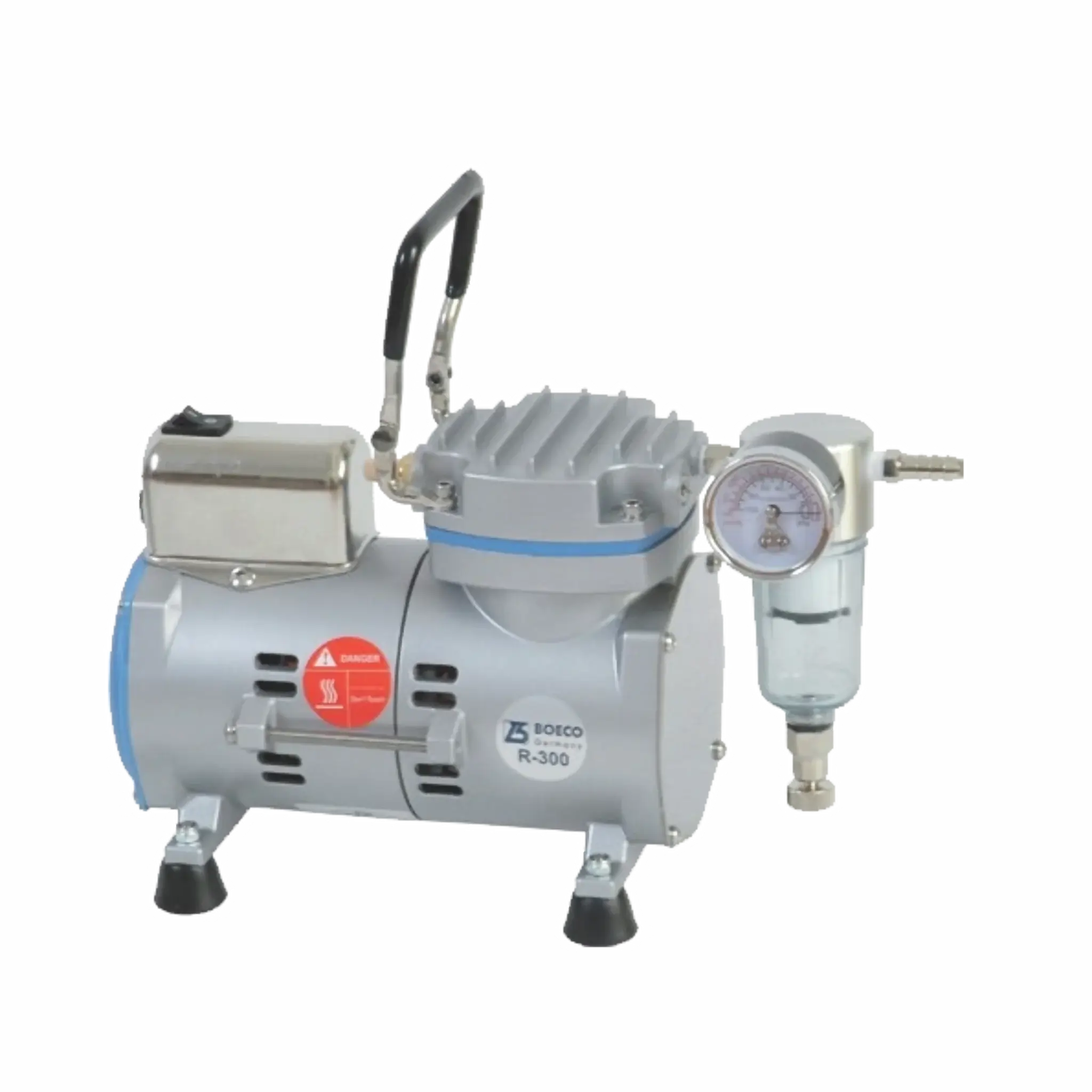 Bomba de vacío 17-20lts/min - 1/8hp - 1400 rpm - vacío max. 600MMHG. Mod. R-300. Marca Boeco - Alemania. Equipos de Laboratorio