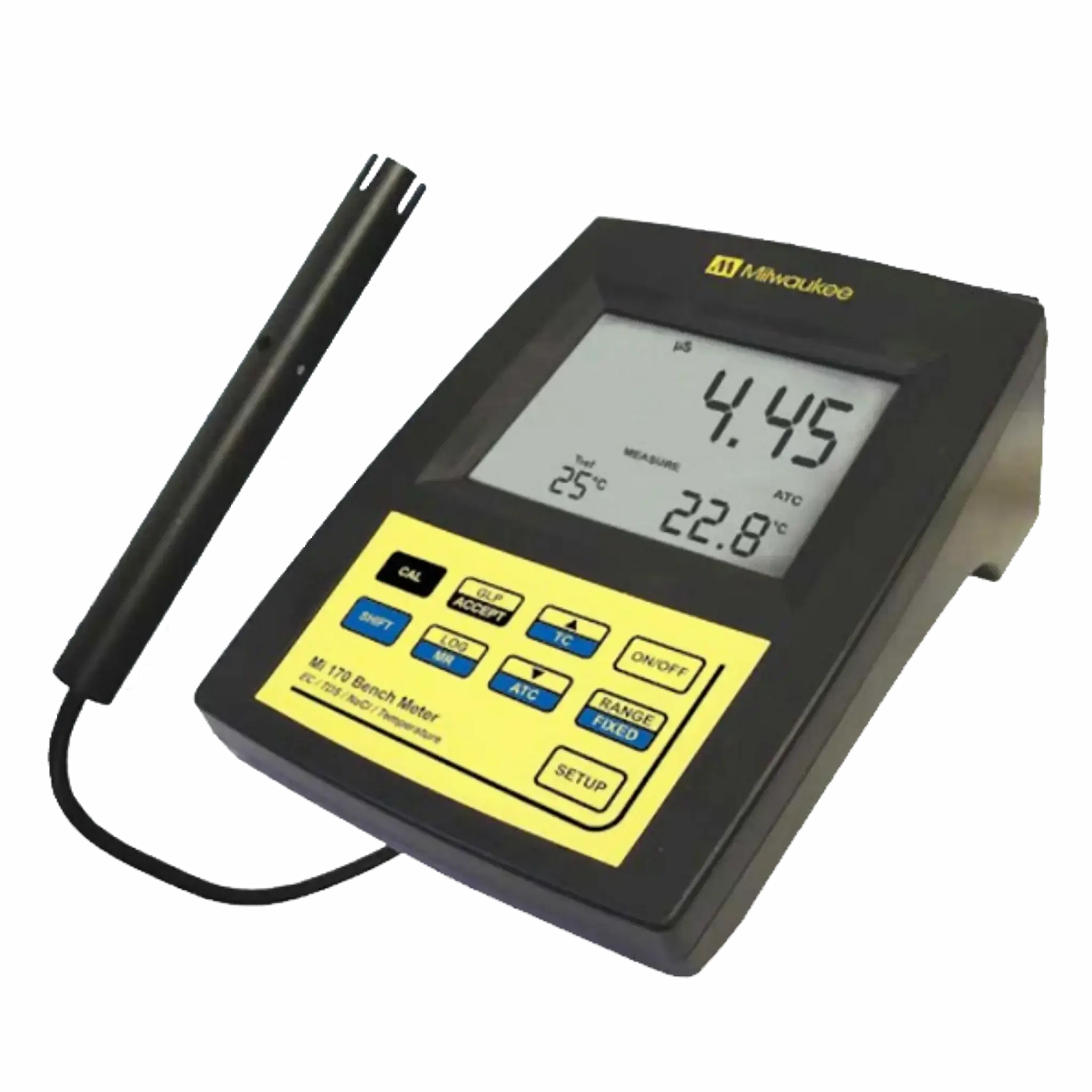 Conductivímetro microprocesado de mesa. Mod. MW170. Marca Milwaukee. Equipos de Laboratorio