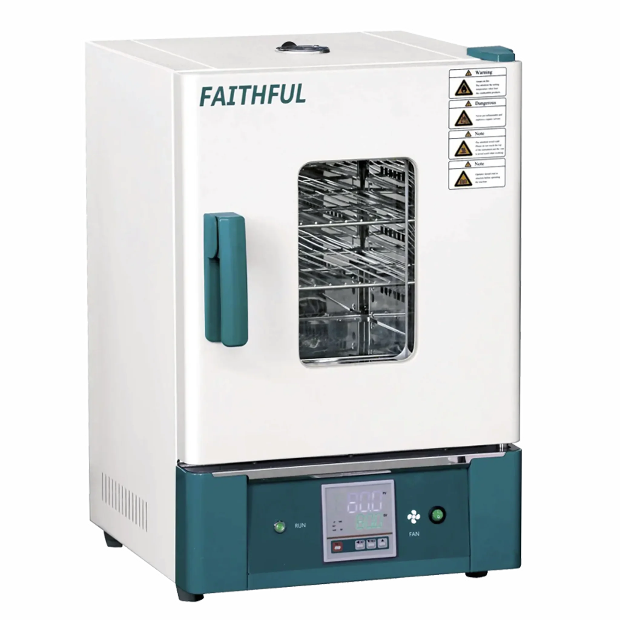 Estufa de secado 10°C - 300°C - convección forzada 45 lts. Mod. WGL-45B. Marca Faithful. Equipos de Laboratorio