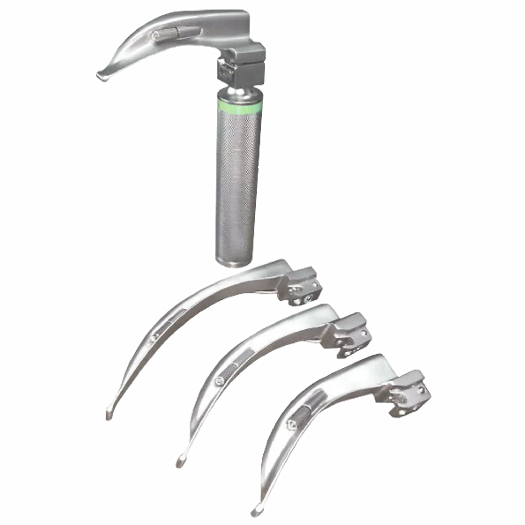 Laringoscopio Macintosh - fibra óptica compuesto de hojas N°1-2-3-4. Equipos Médicos