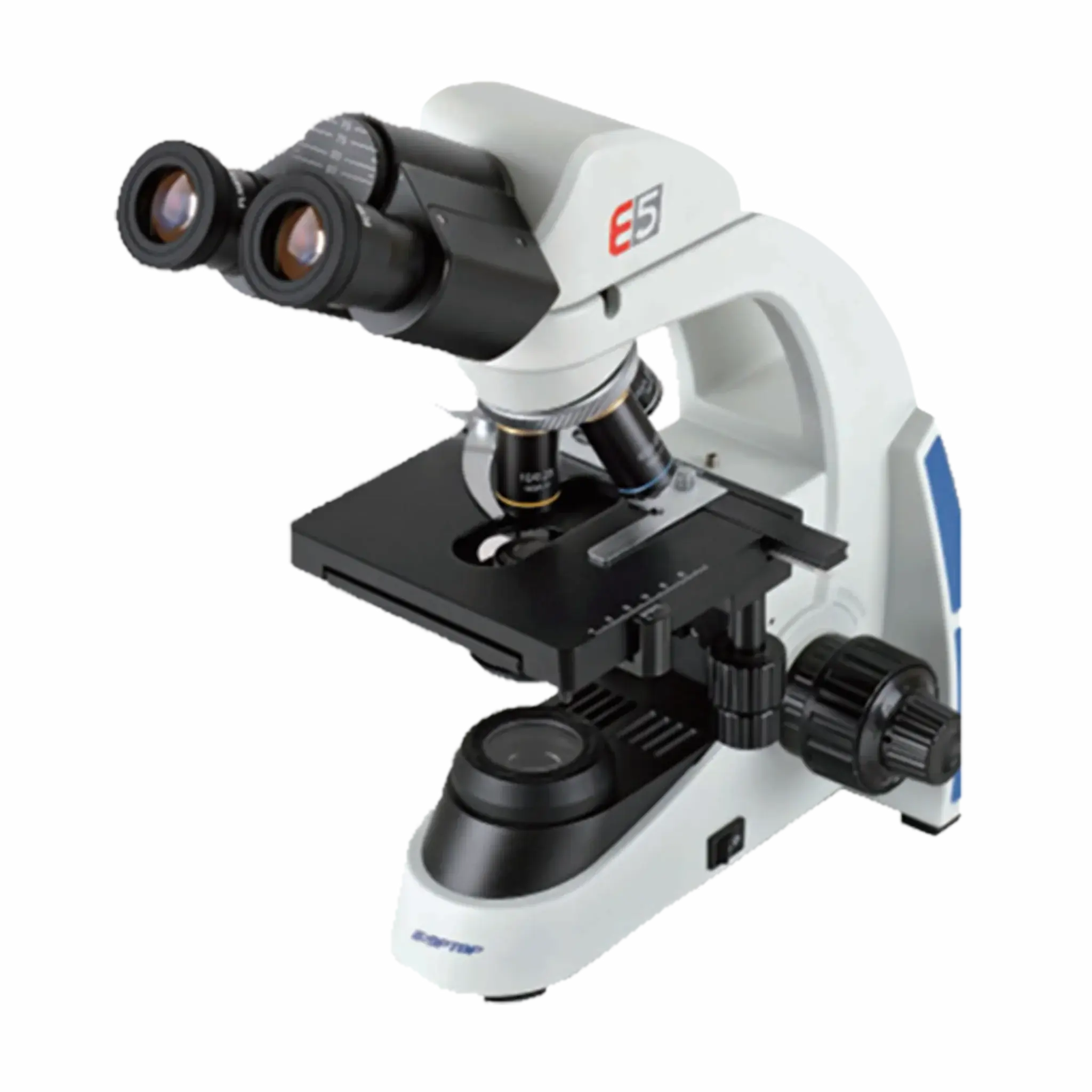 Microscopio biológico trinocular acromático ocular 10X-4X a 100X. Mod. E5. Marca Sunny Optical. Equipos de Laboratorio