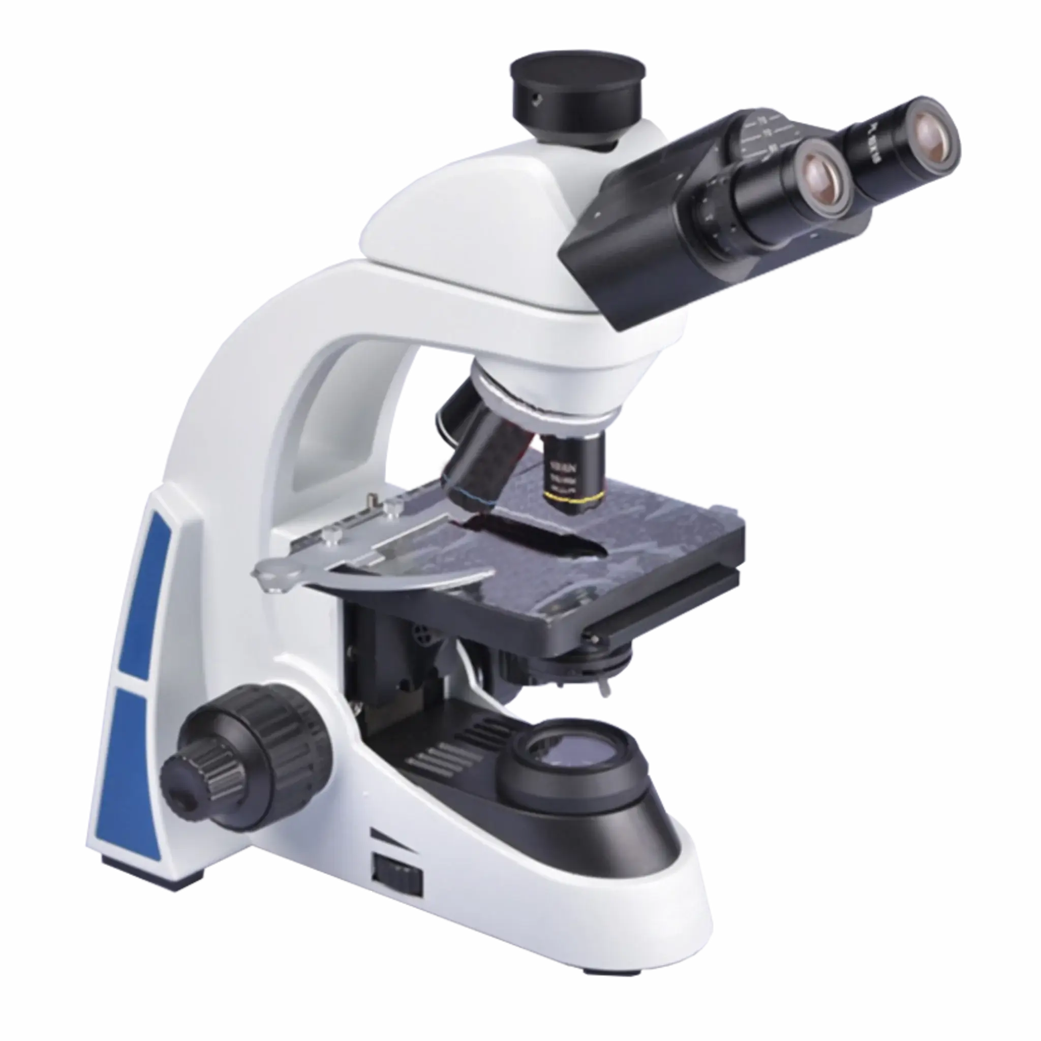 Microscopio biológico trinocular acromático ocular 10X-4X a 100X. Mod. E5. Marca Sunny Optical. Equipos de Laboratorio