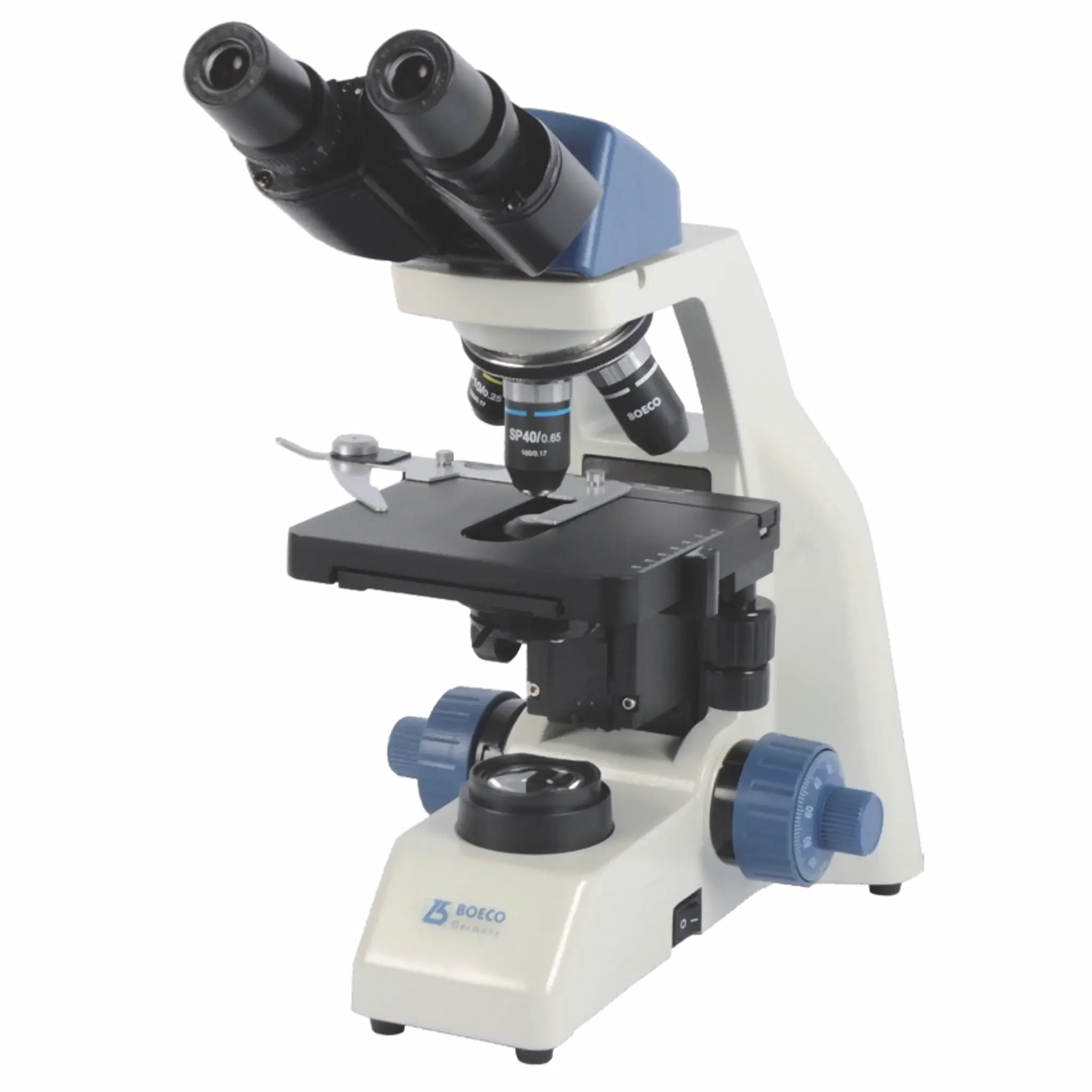 Microscopio binocular semi-planacromático 4 objetivos - cabezal Siedentopf. Mod. BM-190/SP. Marca Boeco - Alemania. Equipos de Laboratorio