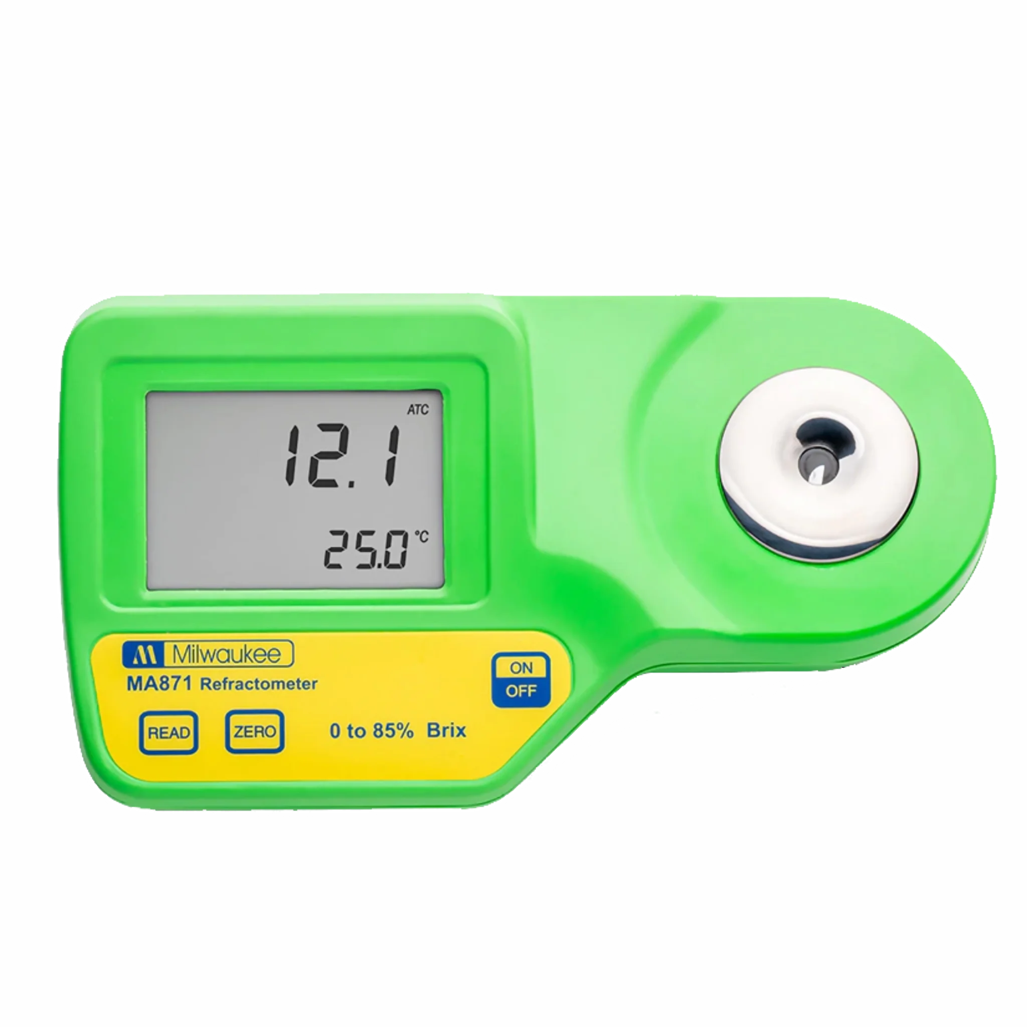 Refractómetro digital portátil 0 a 85% brix para azucar. Mod. MA871. Marca Milwaukee. Equipos de Laboratorio