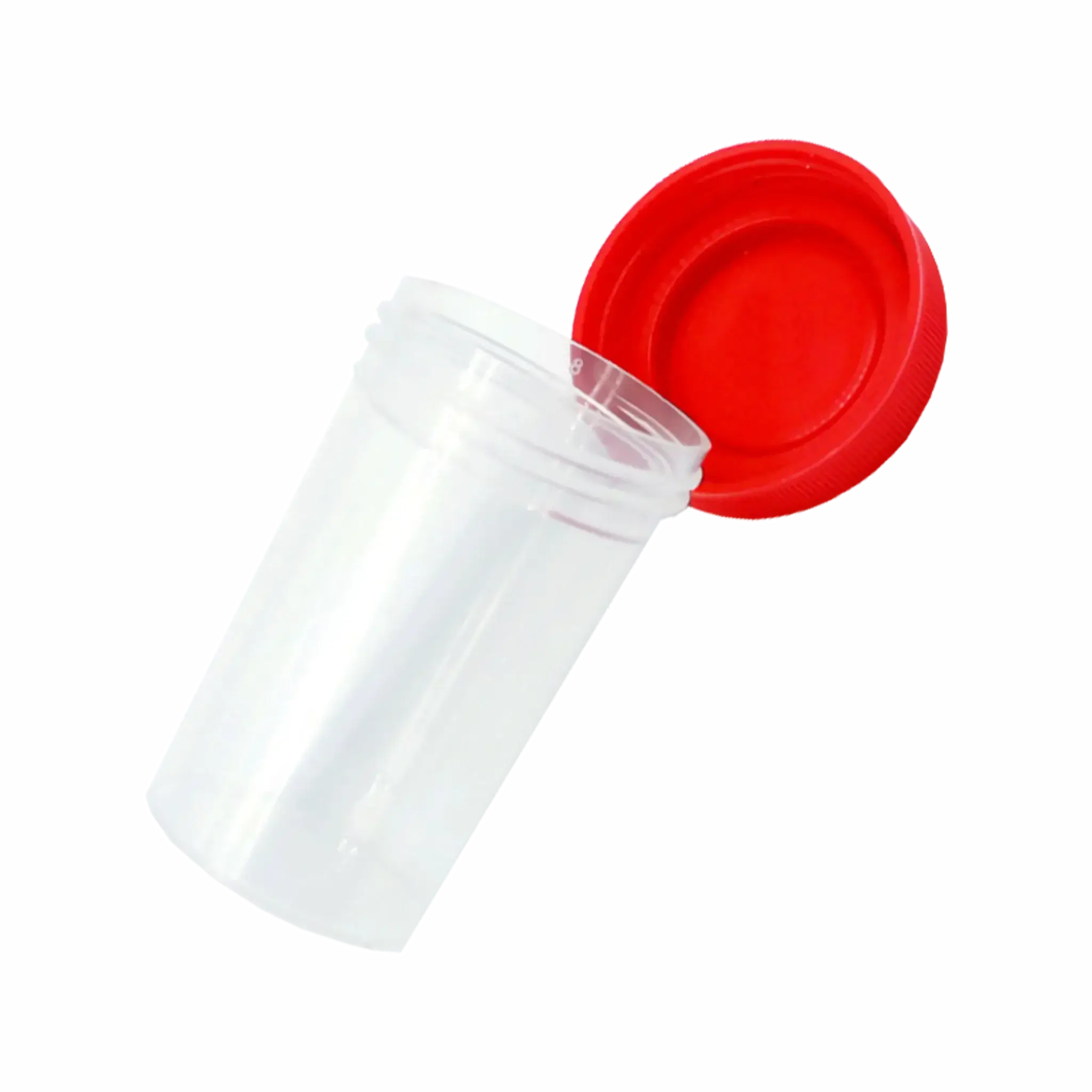 Frasco Orina 60ml. Estériles Tapa Rosca Roja. Insumos Médicos