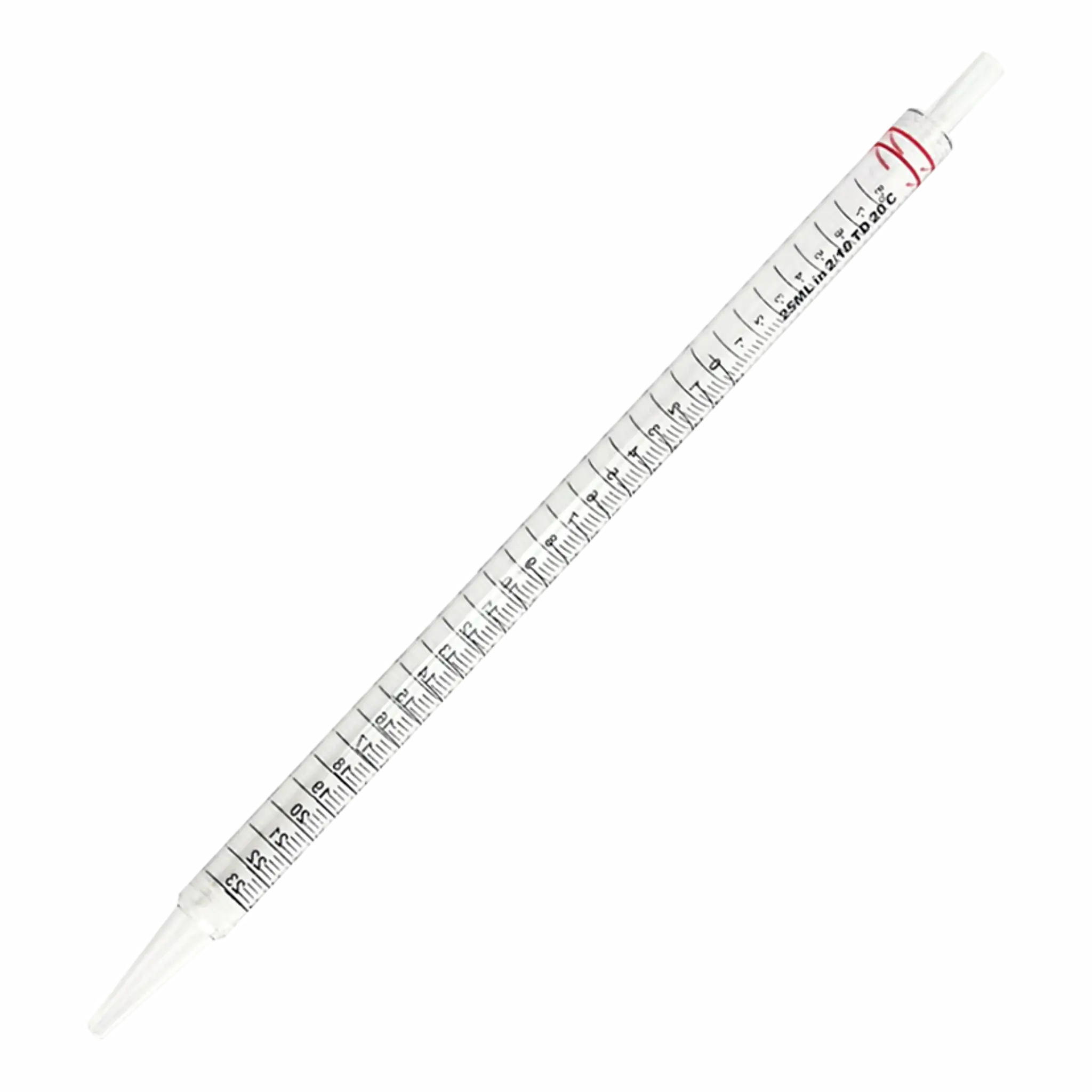 Pipeta Serológica Desechable Env. Individual 25 ml. Algodón Naranja Estéril. Insumos de Laboratorio