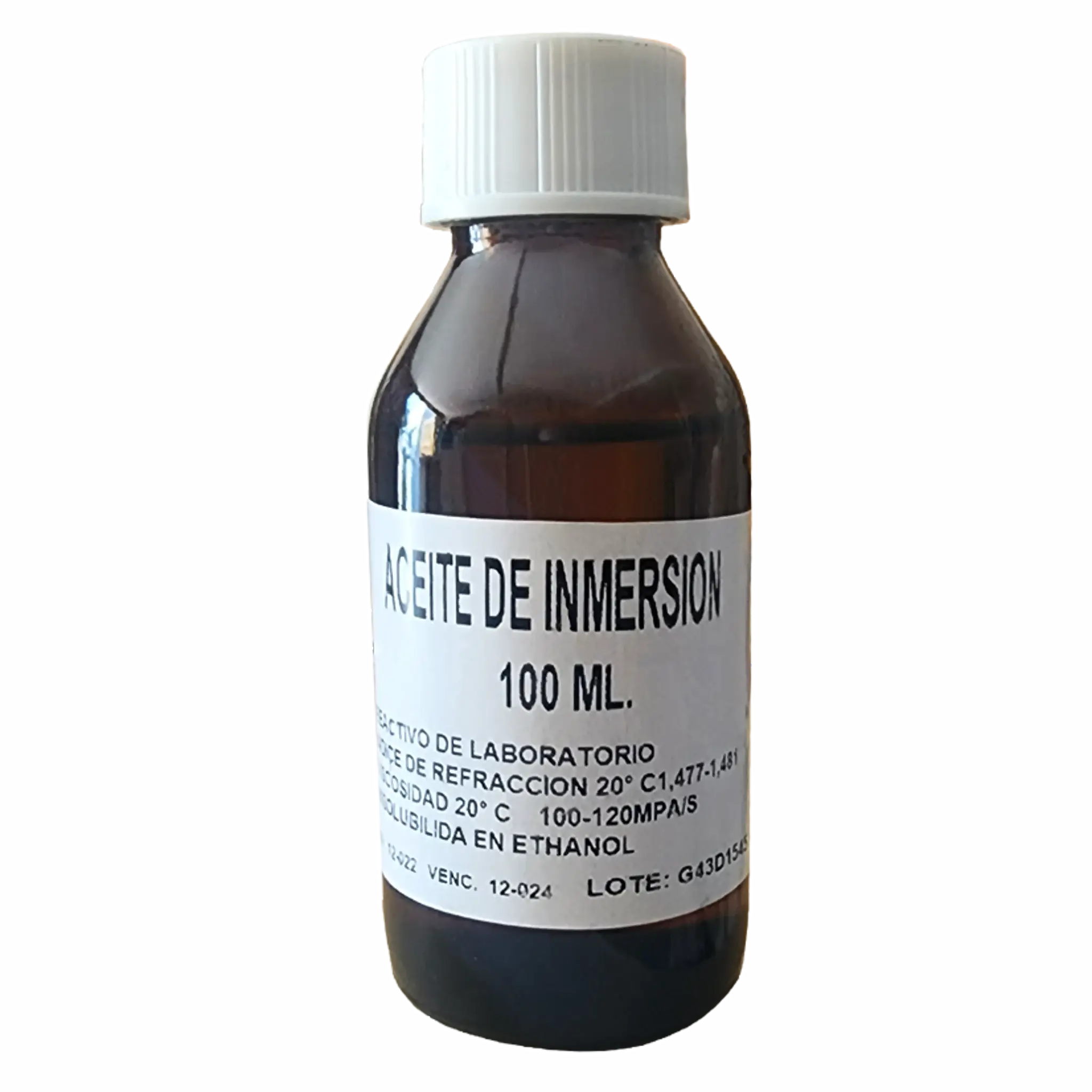 Aceite de inmersión 100ml. Insumos de Laboratorio