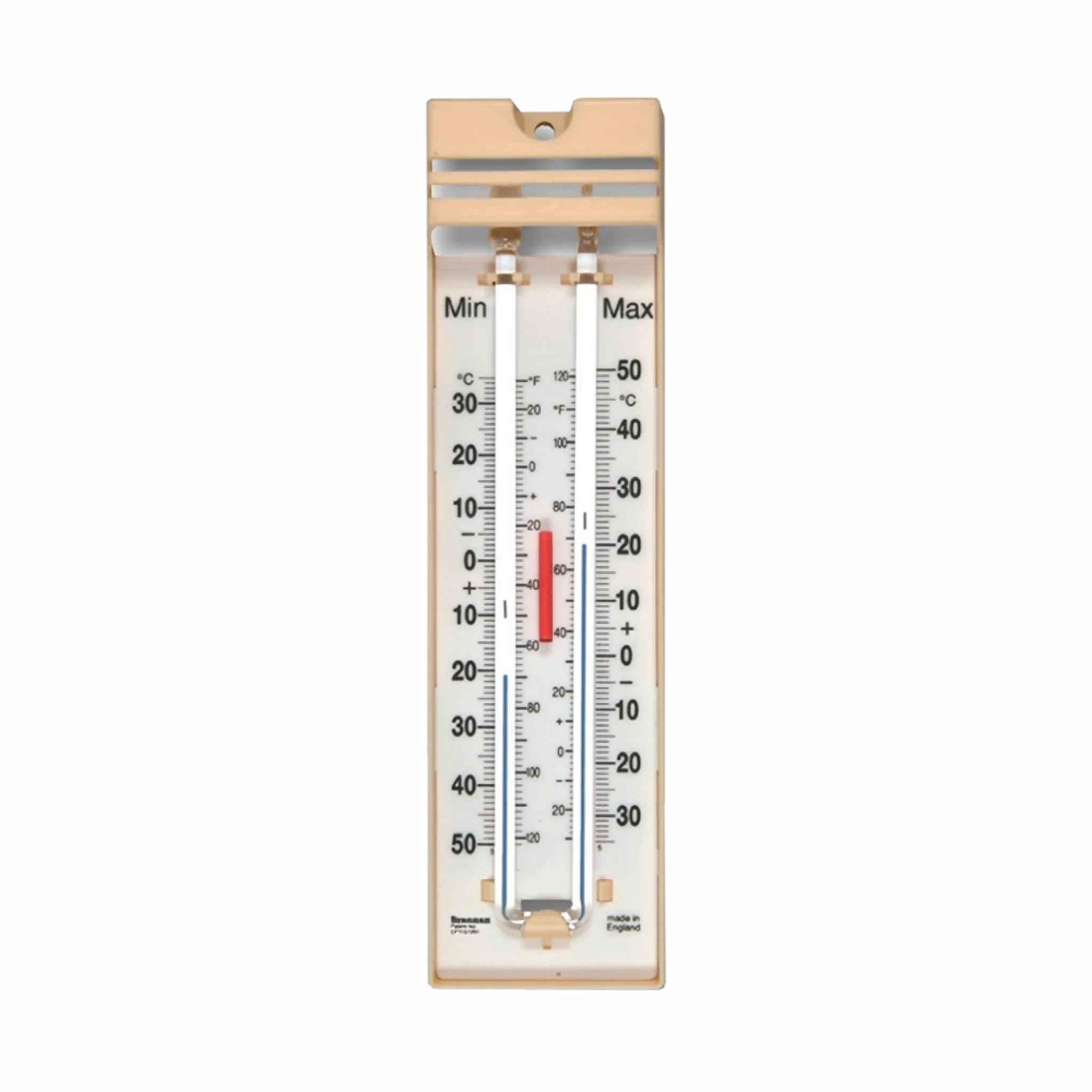Termómetro Max. y Min. -40 a 50°C Con Botón. Insumos de Laboratorio