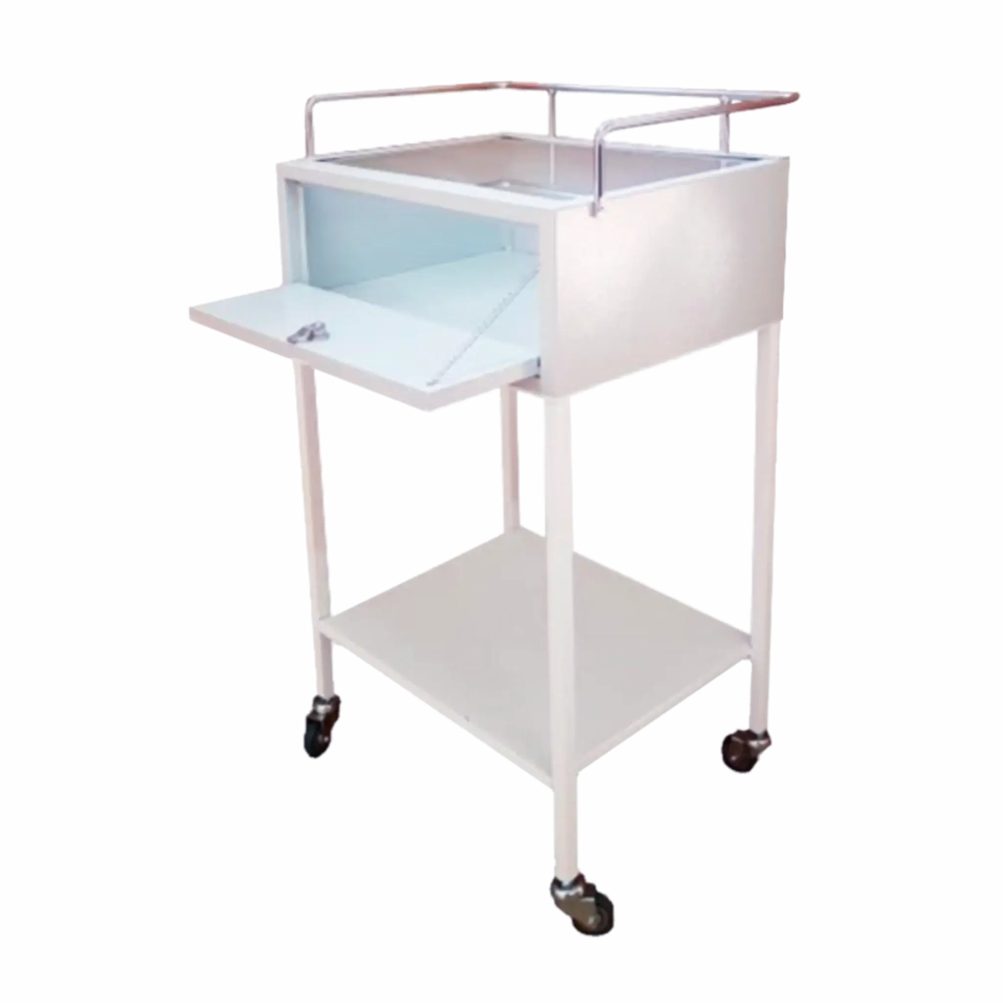 Mesa Killian esmaltada 4 ruedas. Mobiliario Clínico