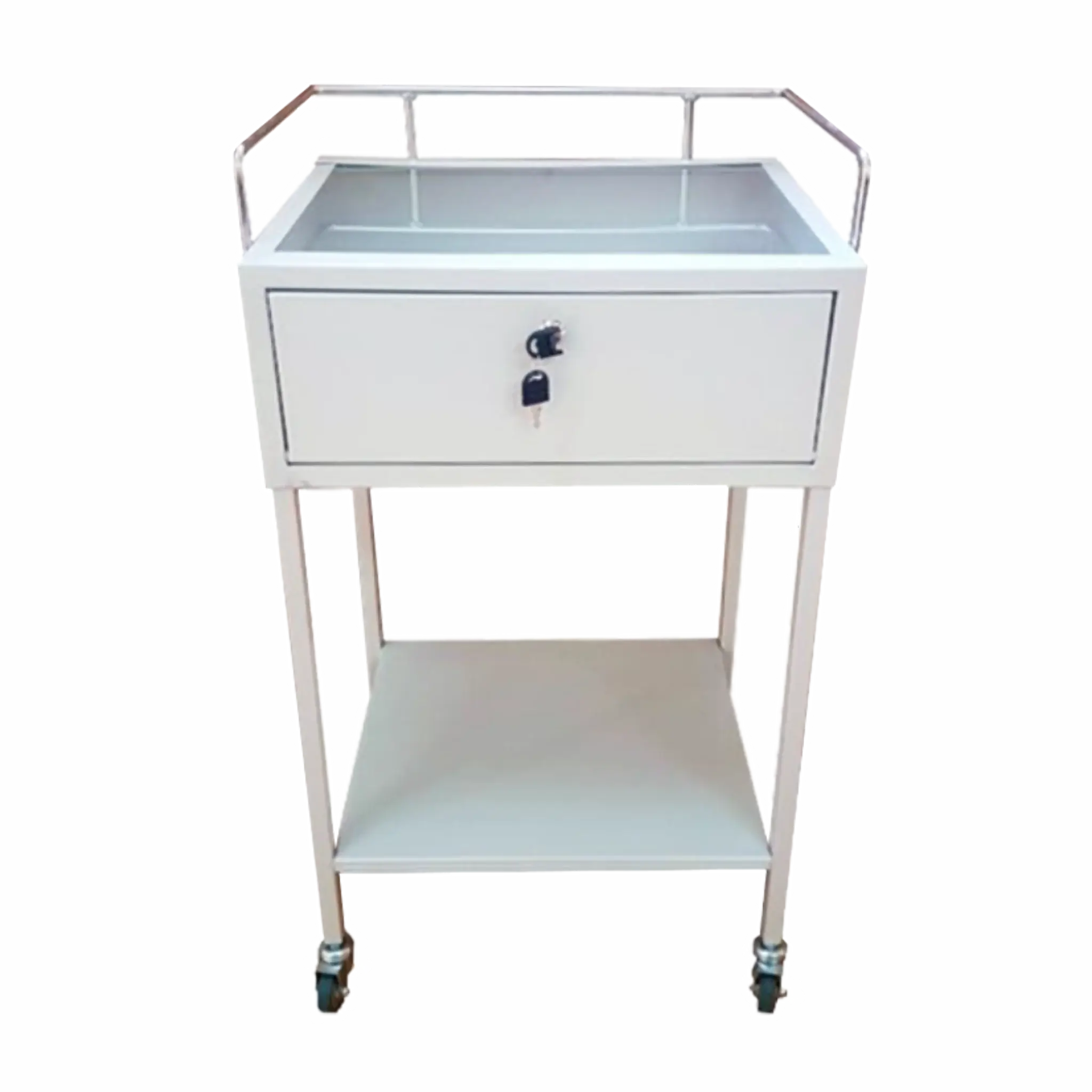 Mesa Killian esmaltada 4 ruedas. Mobiliario Clínico