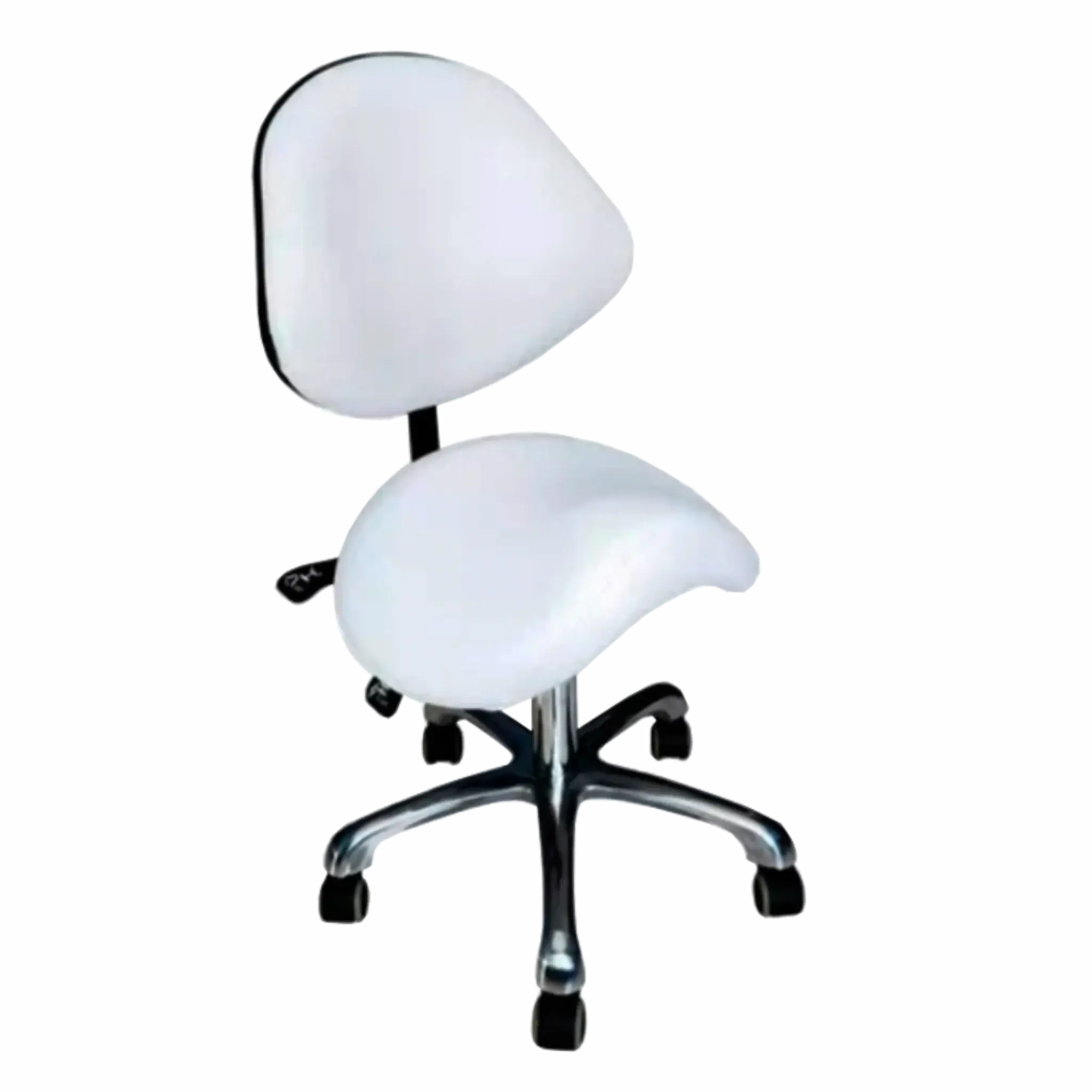 Piso con ruedas con respaldo, regulable, lavable. Mobiliario Clínico