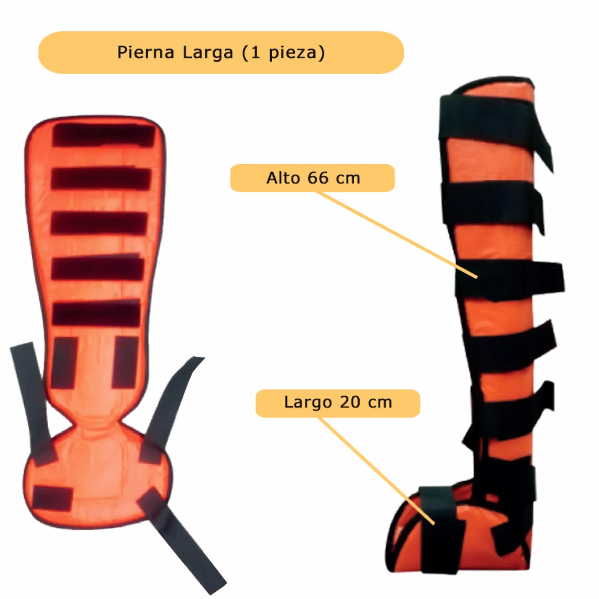 Férula Semirrígida - inlcuye bolso 5 piezas, permite Rayos X adulto. Rescate y Emergencias