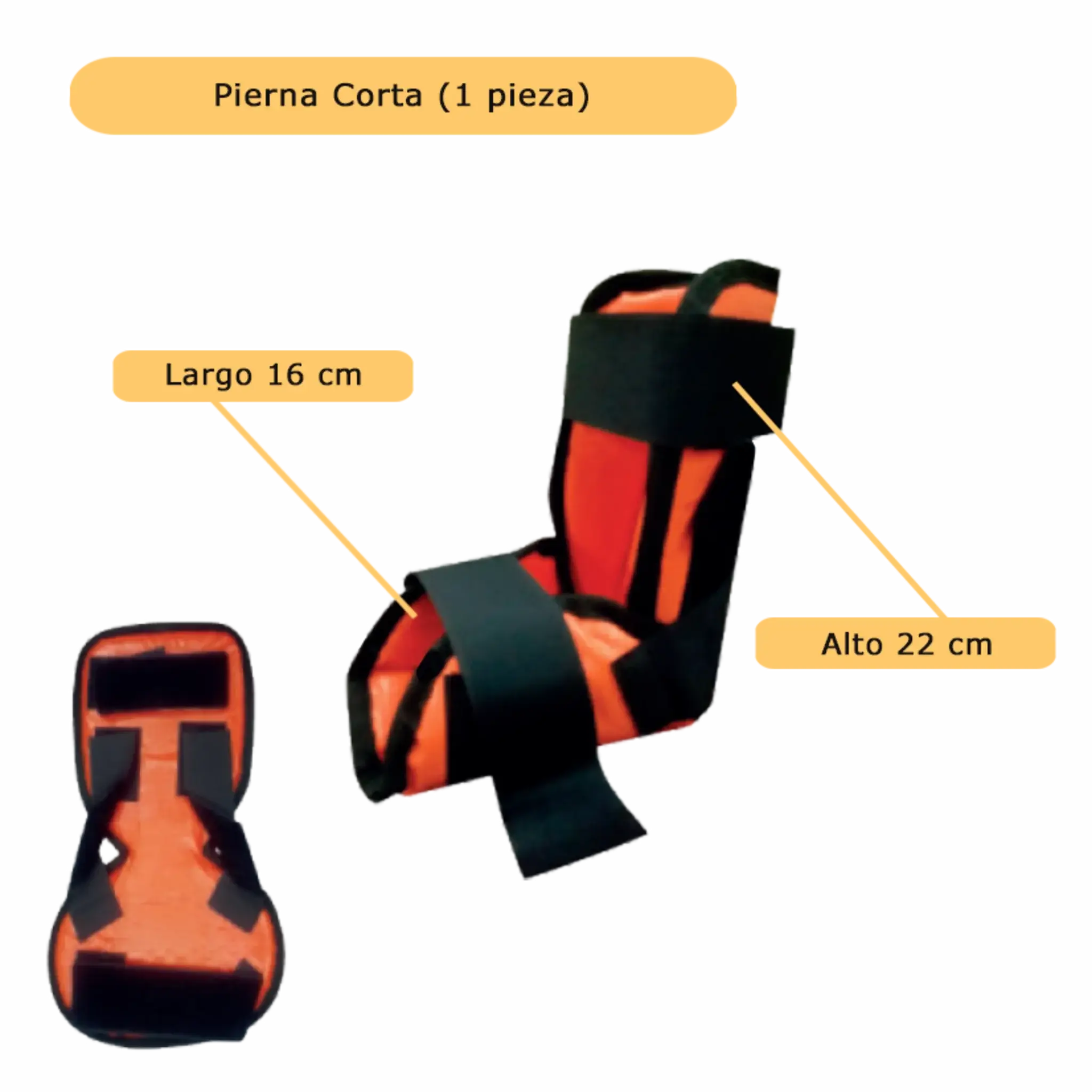 Férula Semirrígida - inlcuye bolso 5 piezas, permite Rayos X pediátrico. Rescate y Emergencias