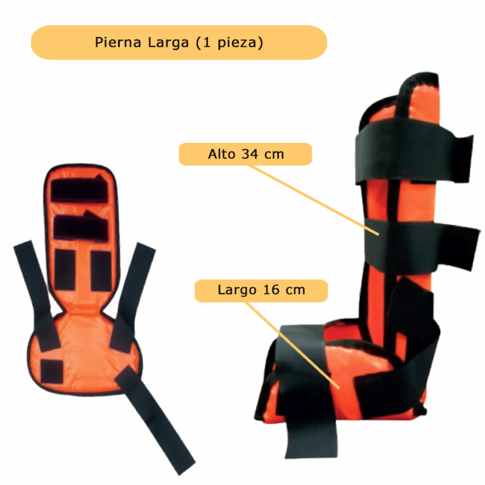 Férula Semirrígida - inlcuye bolso 5 piezas, permite Rayos X pediátrico. Rescate y Emergencias