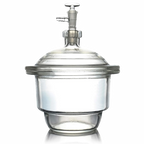 Desecador de laboratorio de vidrio sódico sin placa con llave. Insumos de Vidrio para Laboratorio