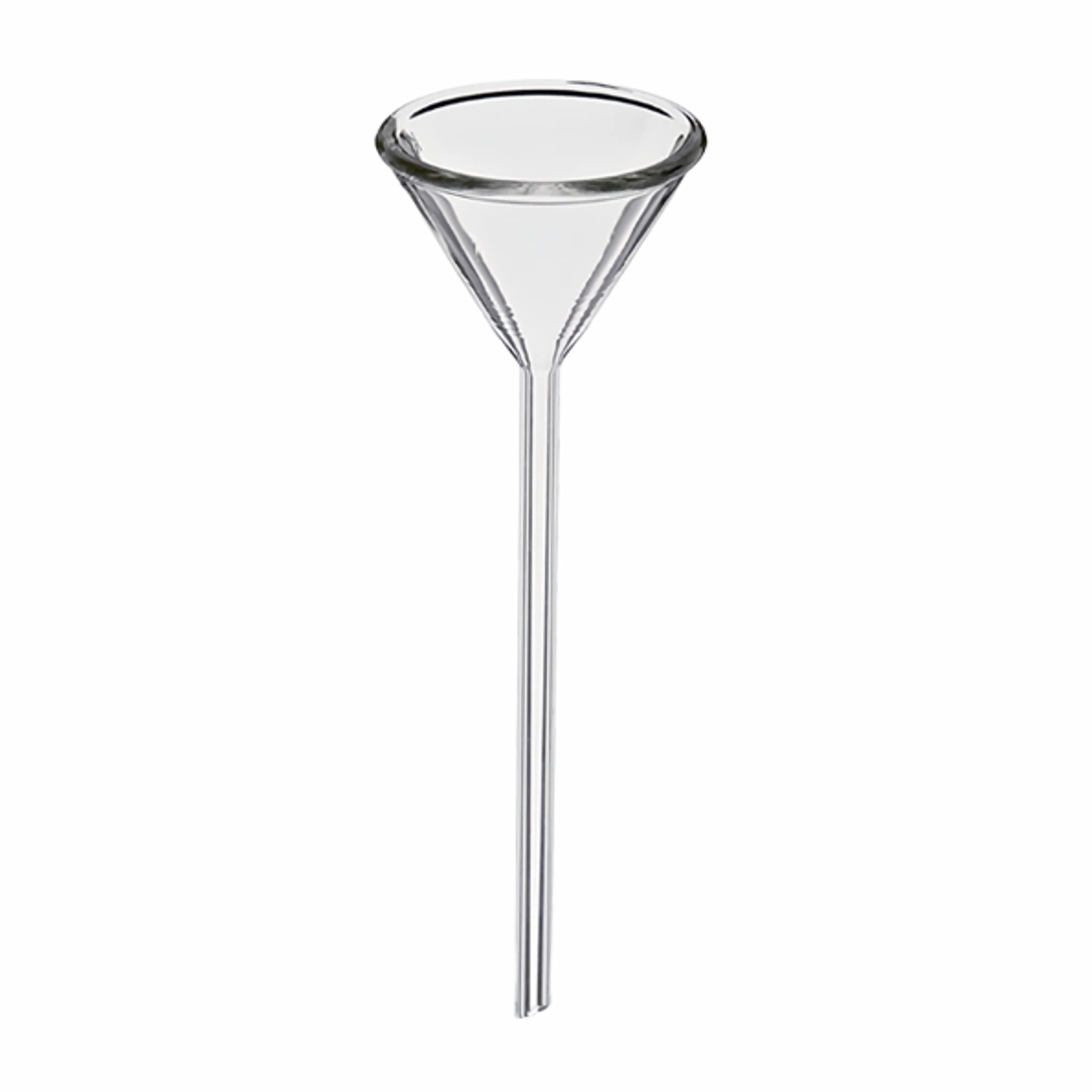 Embudo de vidrio analítico 100mm. vástago largo. Insumos de Vidrio para Laboratorio